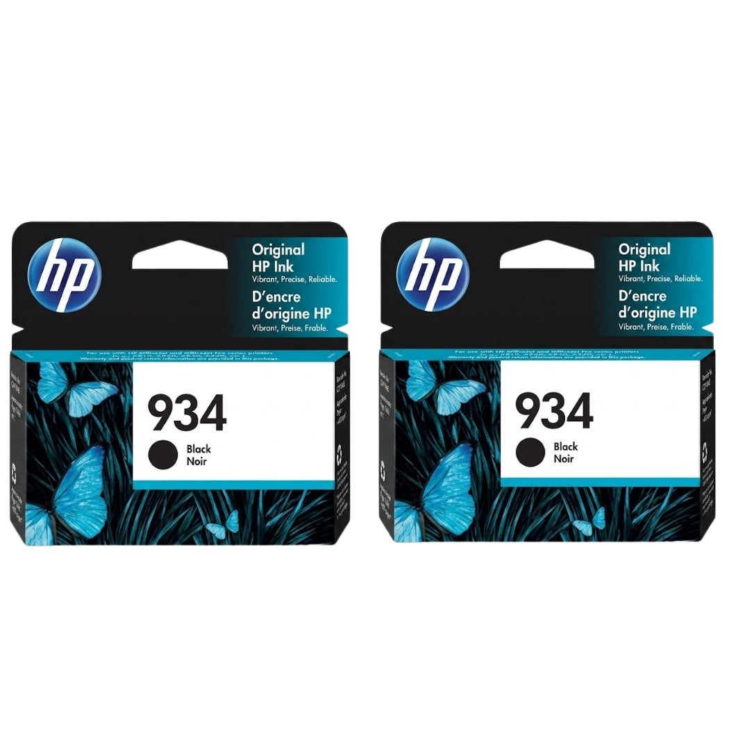 New, Pre-Owned - HP 934 Black (C2P19AN) Ink Cartridge- 2 Pack