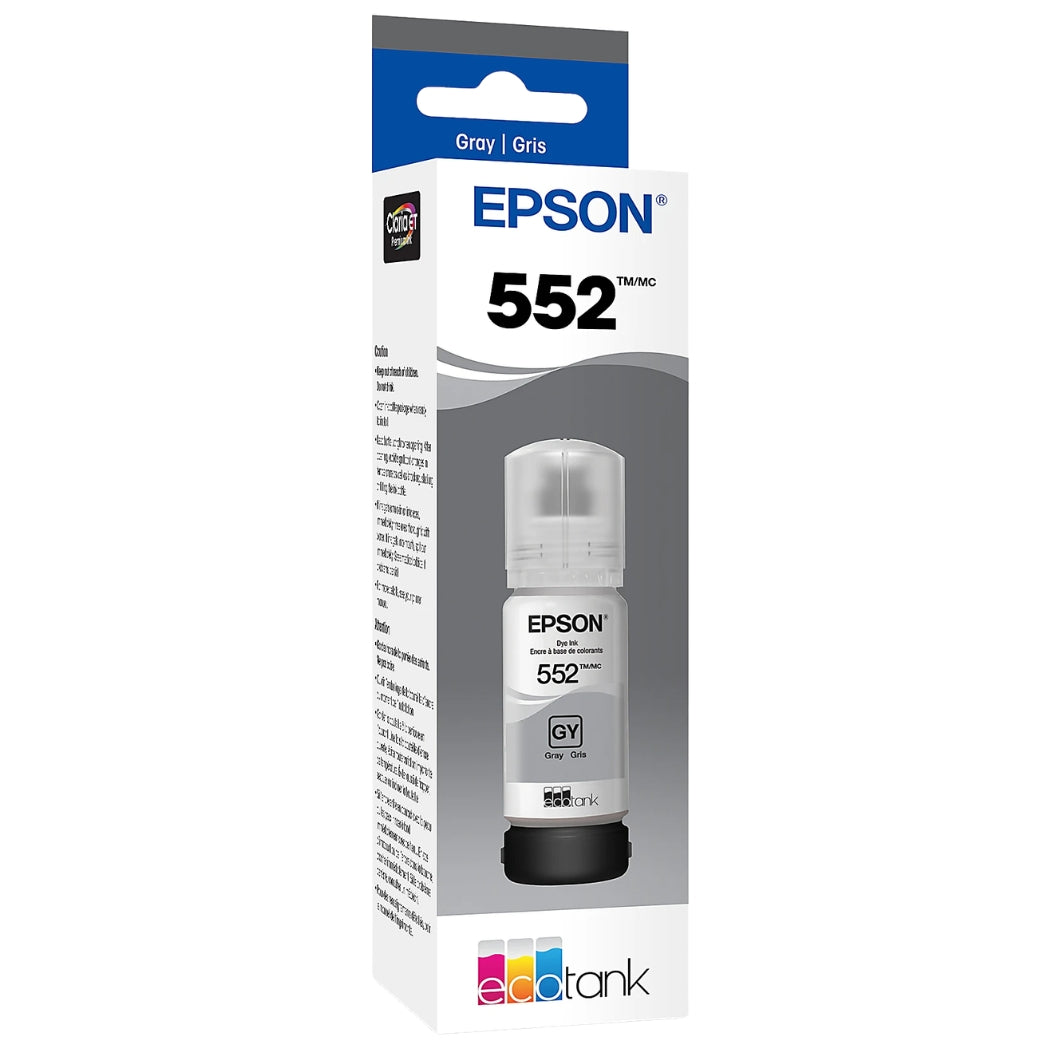 New, Pre-Owned - Epson (552) Ultra High-Yield Gray Ink Bottle, T552520-S
