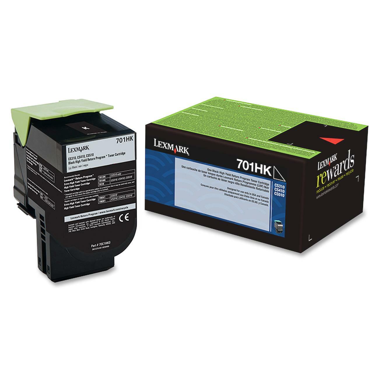 New, Pre-Owned - Lexmark CS310, CS/CX410, 510 High Yield Black Toner Cartridge, 701HK