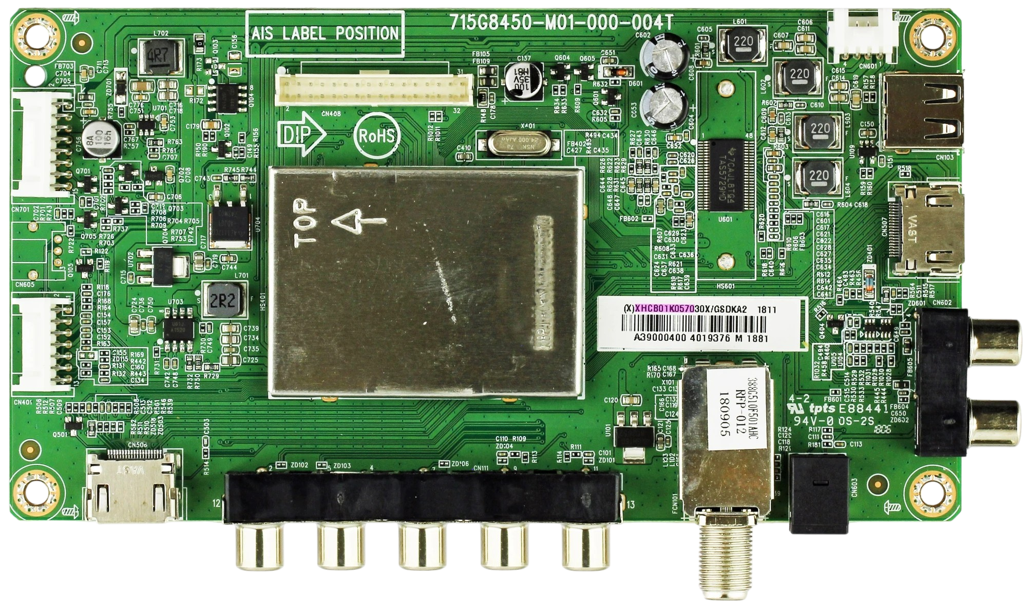 Vizio 756TXHCB01K0570 Main Board for D39HN-E1 (LTQDVLKU Serial)