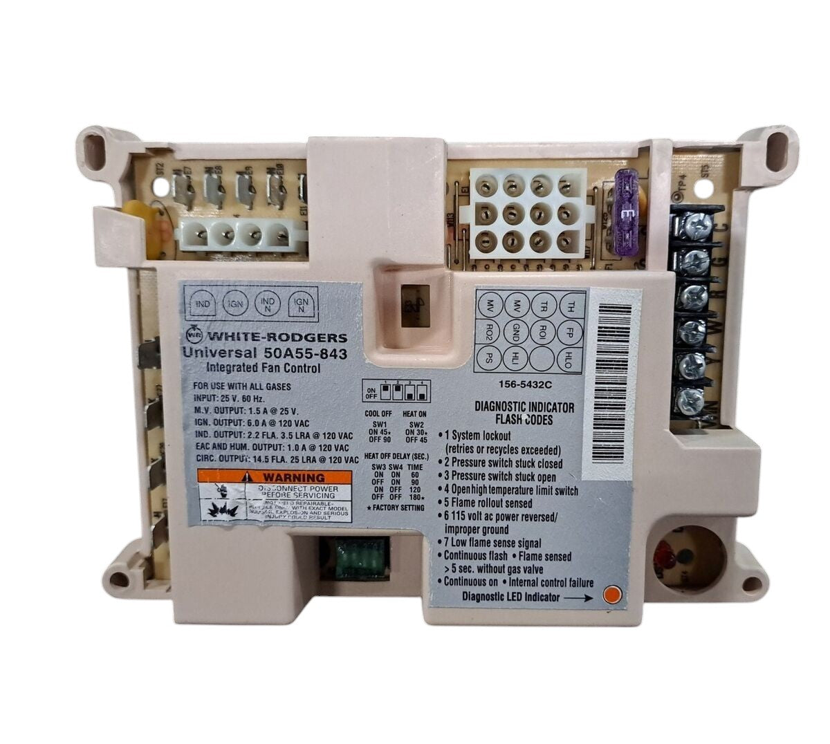 White Rodgers 50A55-843 Universal Integrated Furnace Control (TESTED)