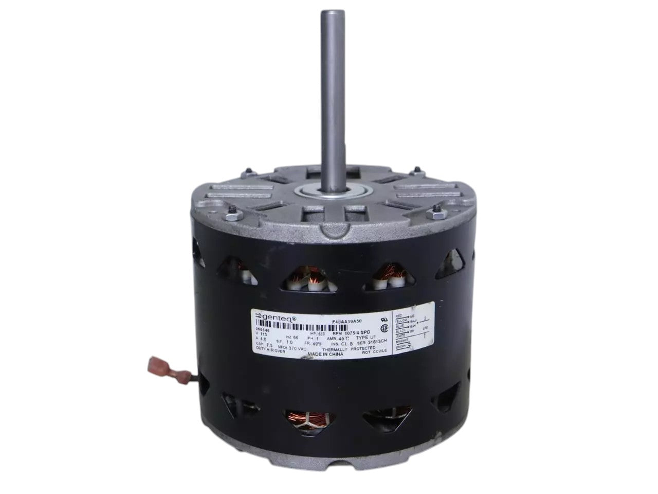 Genteq F48AA19A50 Blower Motor 1/3HP 1075RPM 4SPD 115V 1PH 350540 (REFURBED)