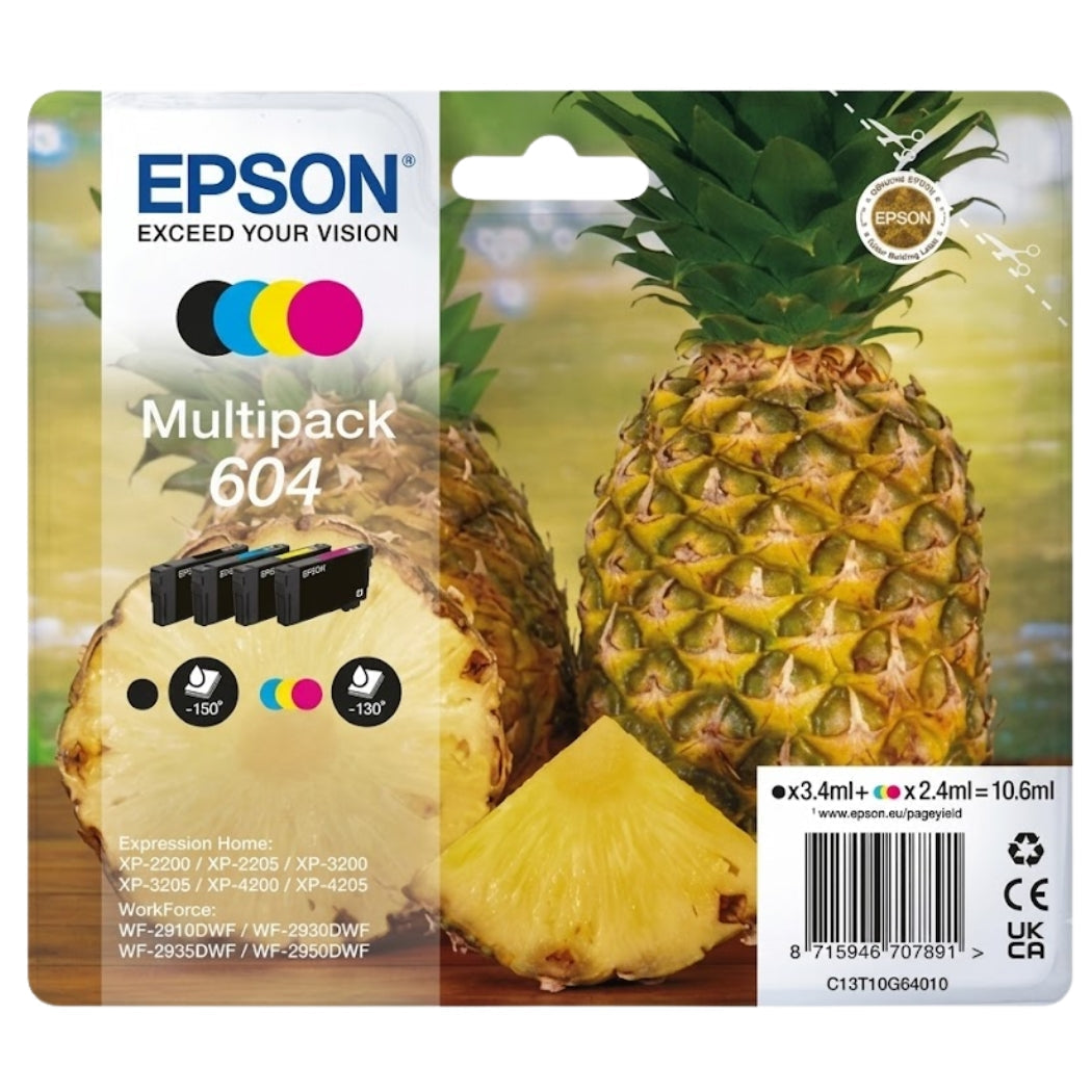 New, Pre-Owned - Epson 604 Standard Yield Tri-Color Ink Cartridge, C13T10G64010