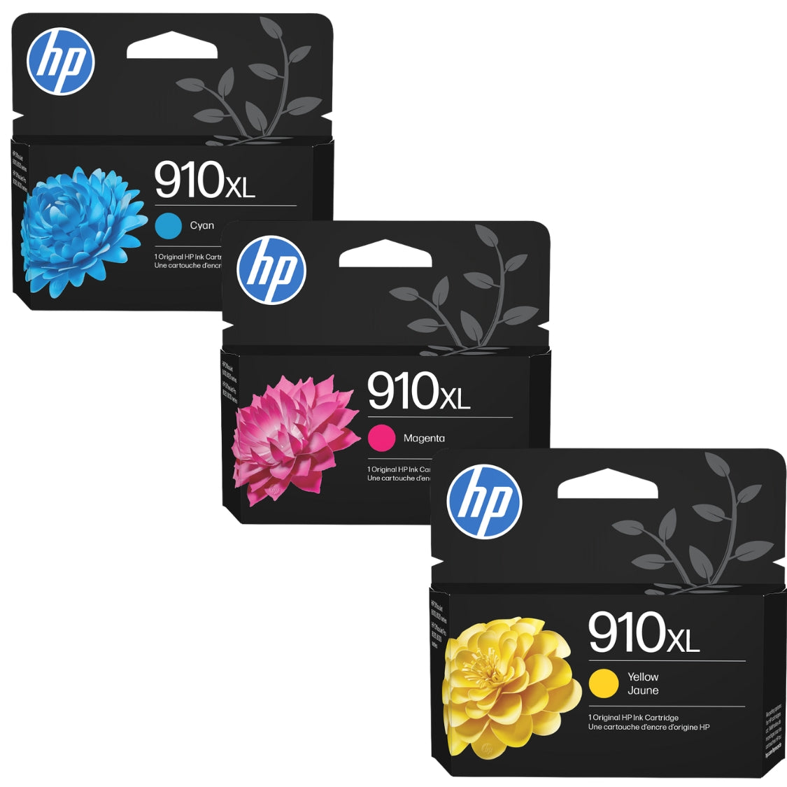 New, Pre-Owned - HP 910XL Cyan, Magenta, Yellow Ink Cartridges