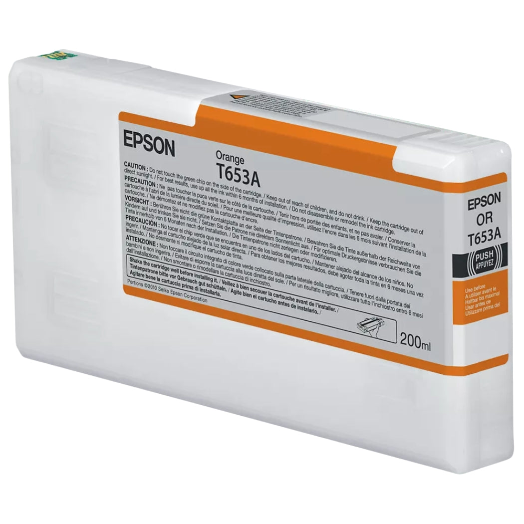 New, Pre-Owned - Epson T653A Orange 200ml Ink Cartridge