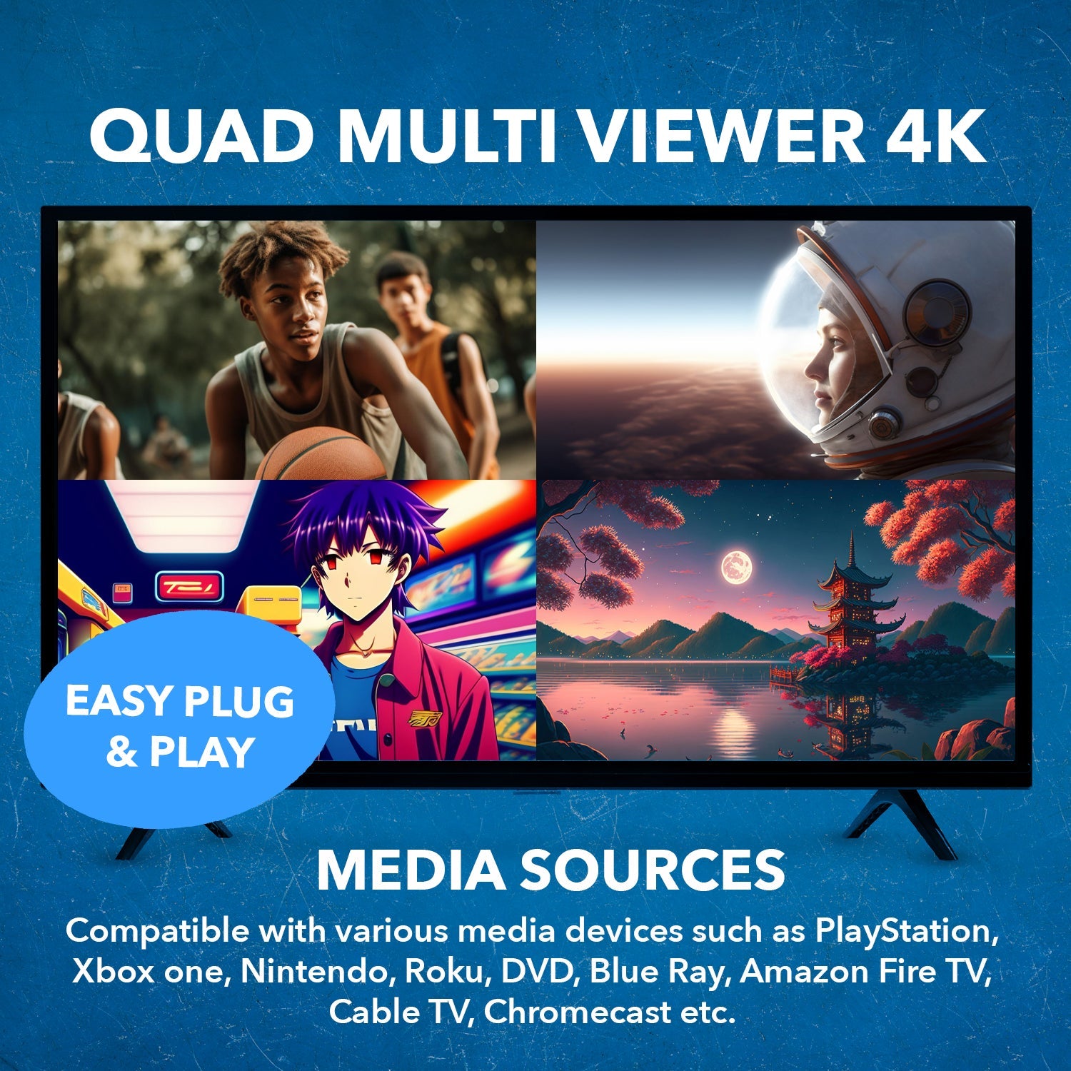 4K@60hz 4x2 HDMI™ Matrix (Seamless, Audio Extract, MultiView)-UHD-402MV