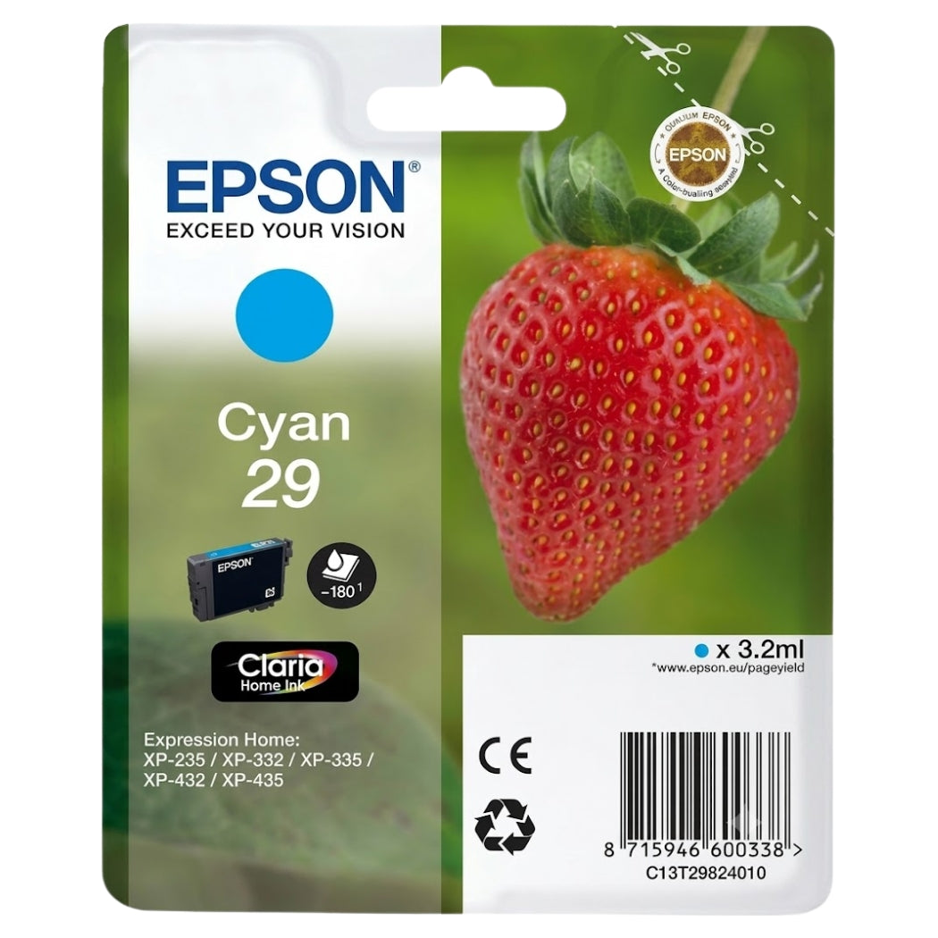 New, Pre-Owned - Epson Cyan Ink Cartridge, C13T298240