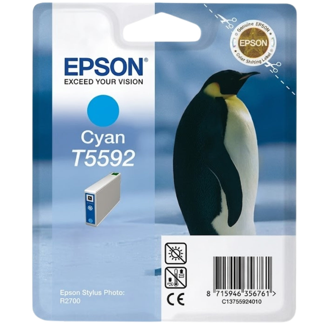 New, Pre-Owned - Epson T5592 Standard Yield Cyan Ink Cartridge, C13T55924010