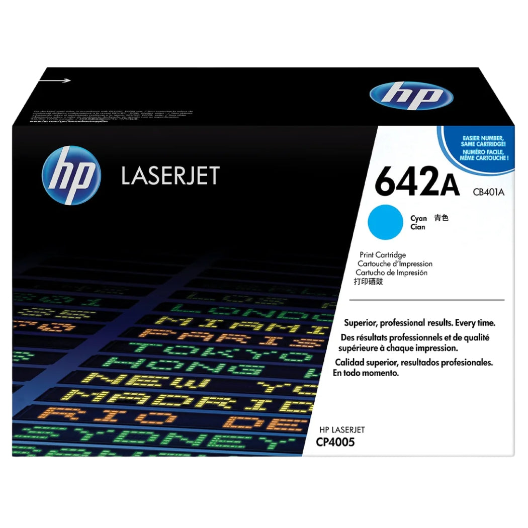 New, Pre-Owned - HP 642A High Yield Cyan LaserJet Toner Cartridge, CB401A