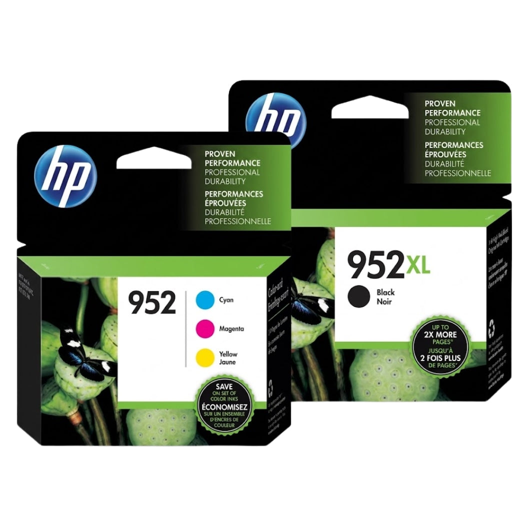 New, Pre-Owned - HP 952XL Black & 952 Cyan, Magenta, Yellow Ink Cartridge - 4 Pack