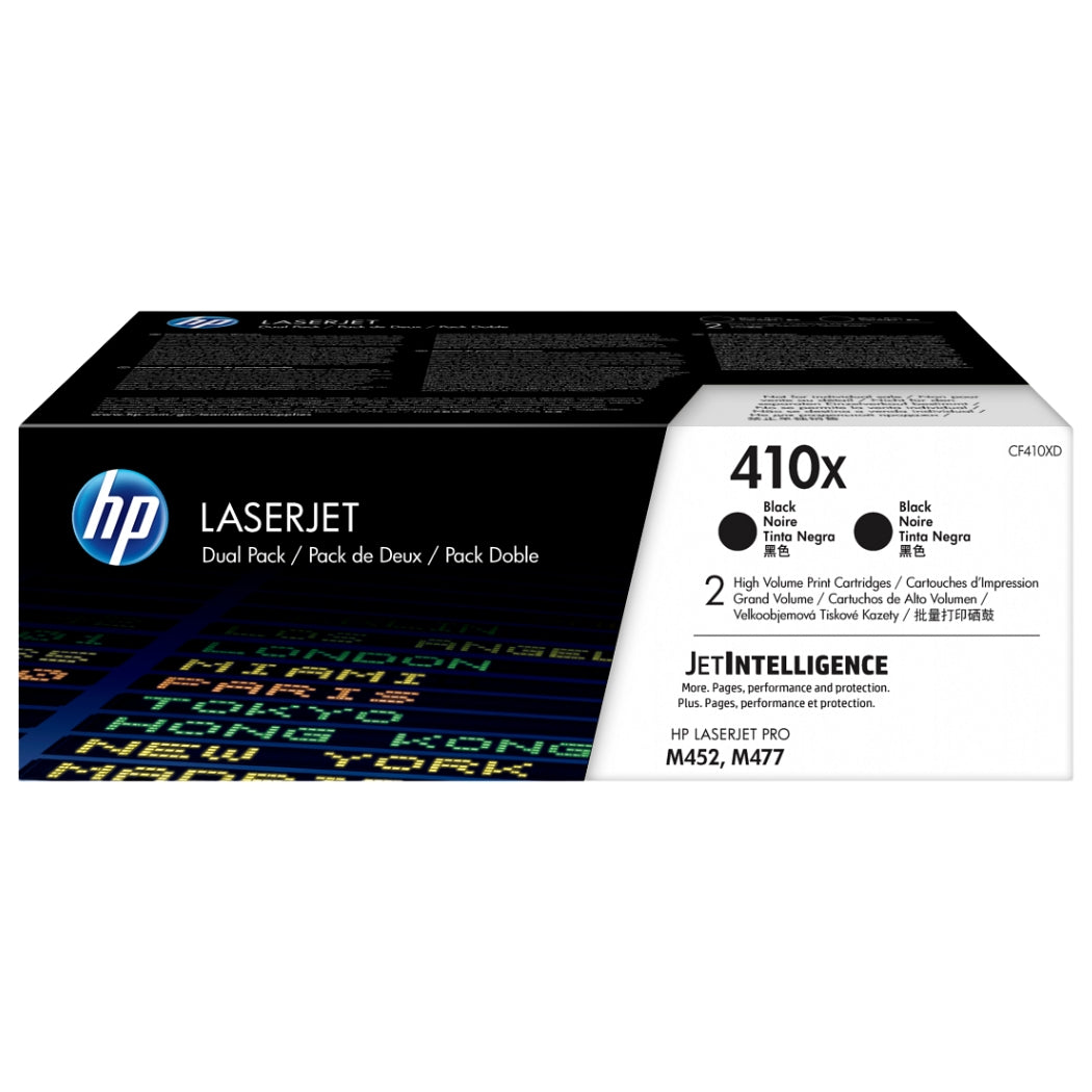 New, Pre-Owned - HP 410X High-Yield Black Laser Toner Cartridge, CF410XD (2-pk)