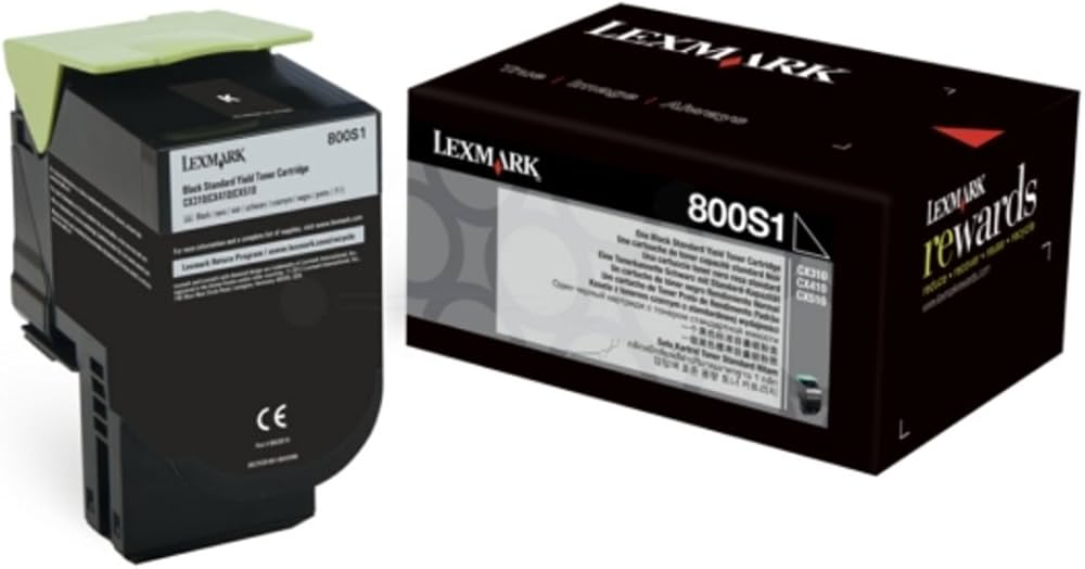 New, Pre-Owned - Lexmark 800S1 Standard Yield Black Toner Cartridge, 80C0S10