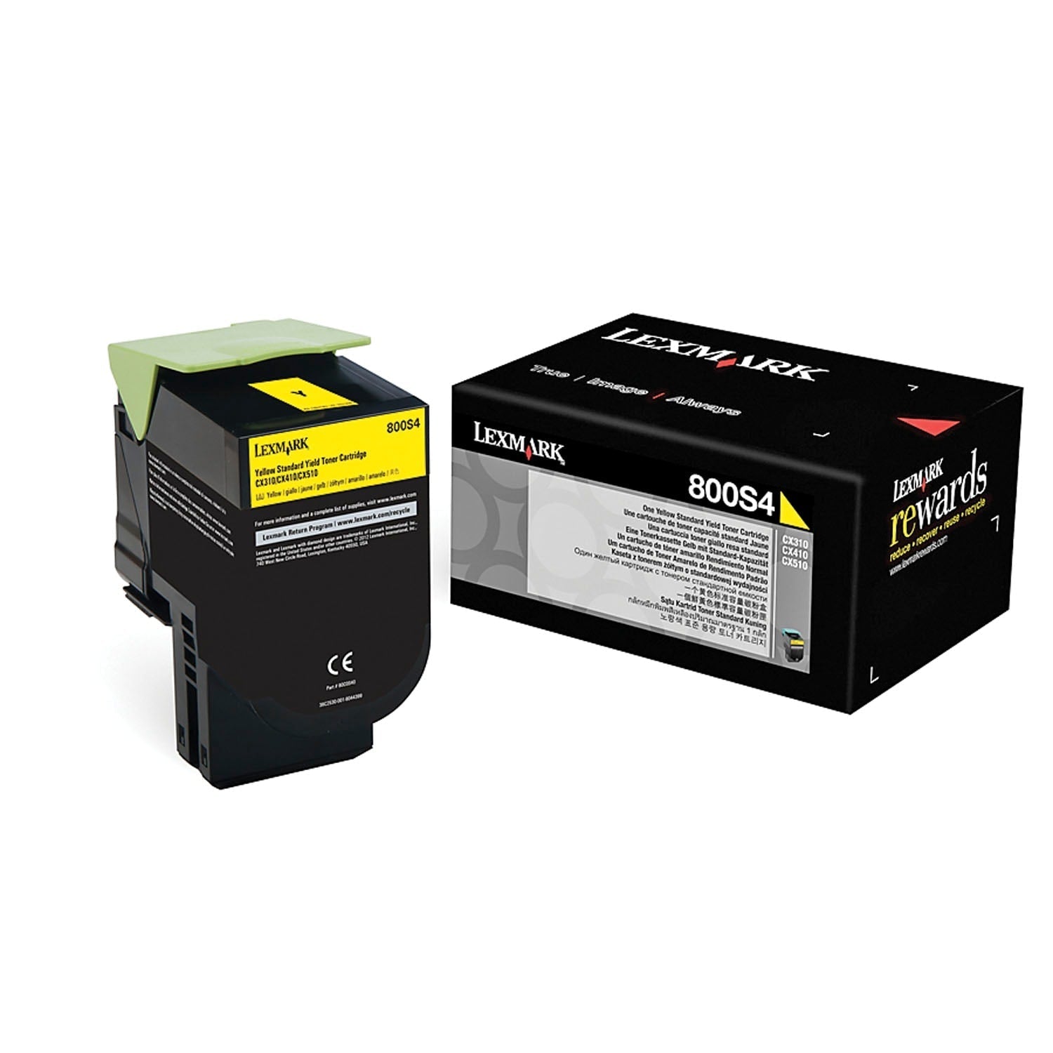 New, Pre-Owned - Lexmark 800S4 Standard Yield Yellow Toner Cartridge