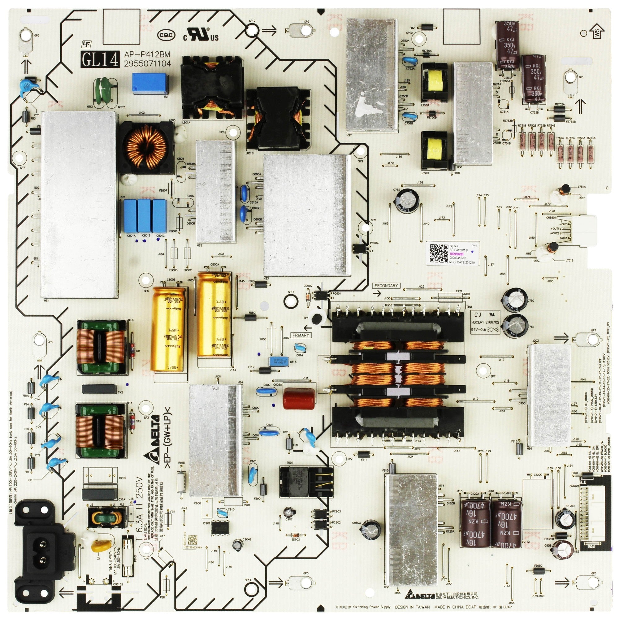 Sony 1-009-802-21 GL14 Power Supply Board