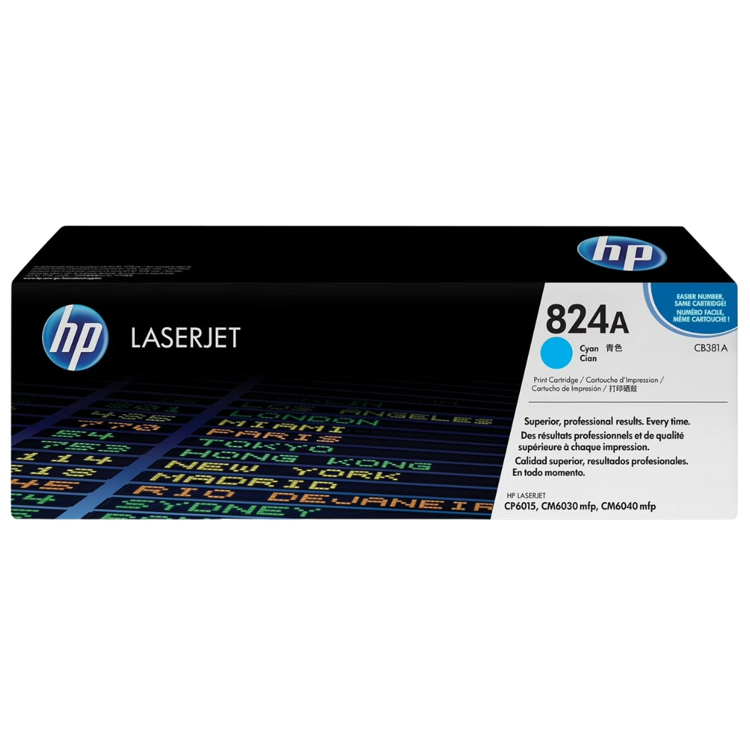 New, Pre-Owned - HP 824A Standard Yield Cyan Toner Cartridge, CB381A