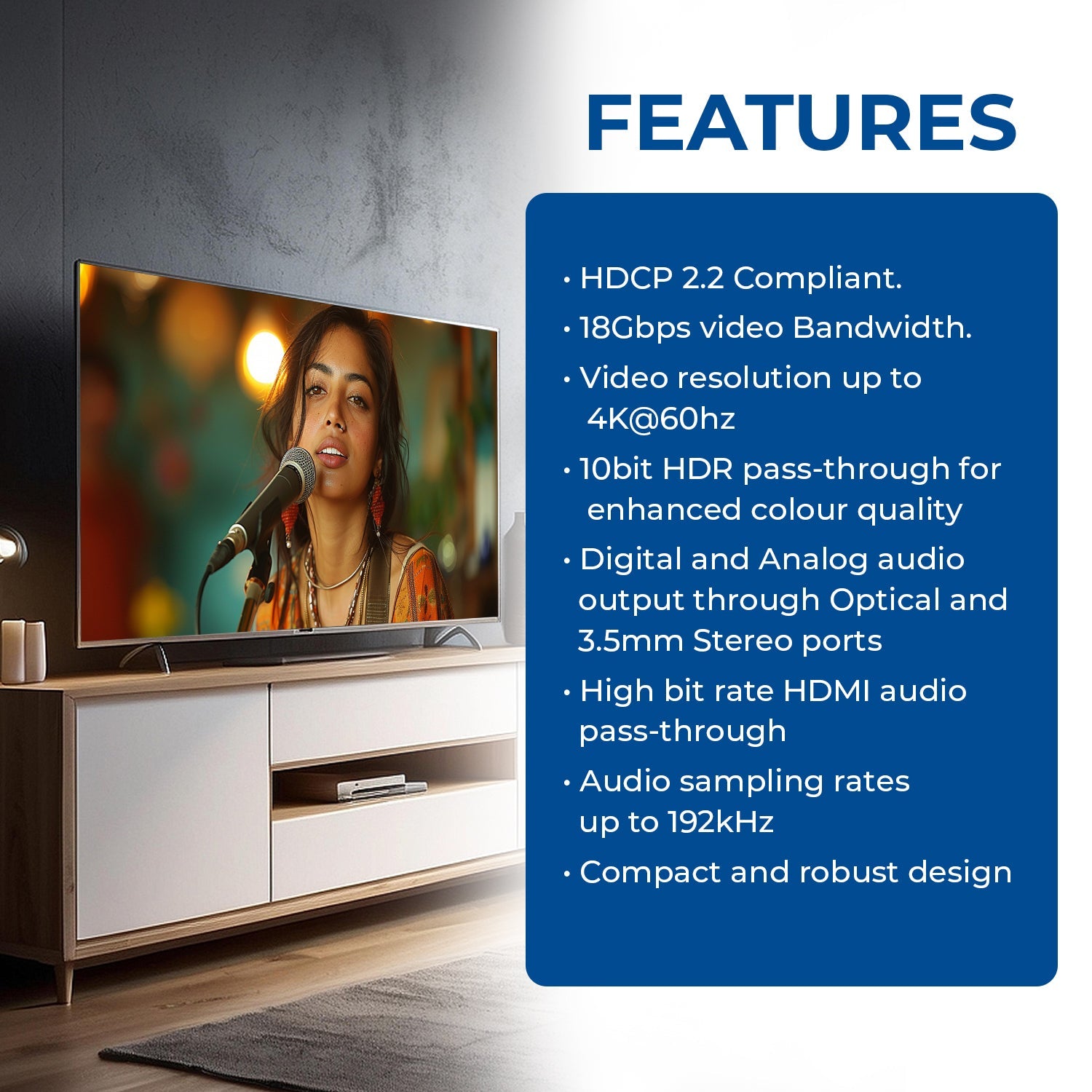 4K HDMI™ Audio Extractor (3.5mm, Optical)-HDA-912
