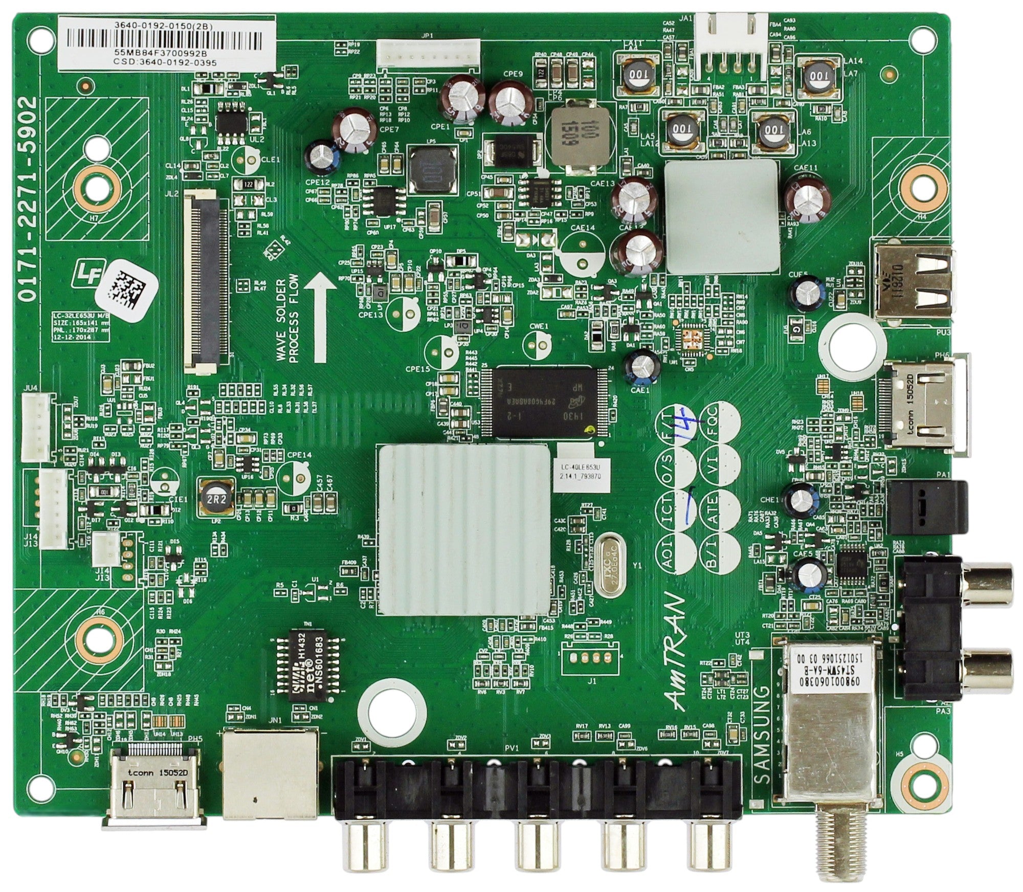 Sharp 9LE364001920395 Main Board for LC-40LE653U