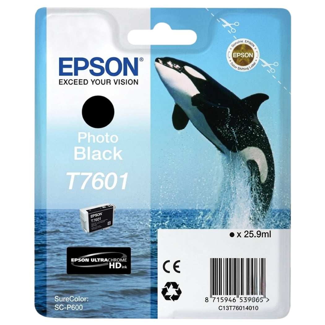 New, Pre-Owned - Epson Whale T7601 Photo Black Ink Cartridge