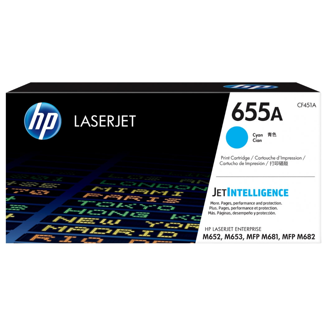 New, Pre-Owned - HP 655A Standard Yield Cyan Toner Cartridge, CF451A