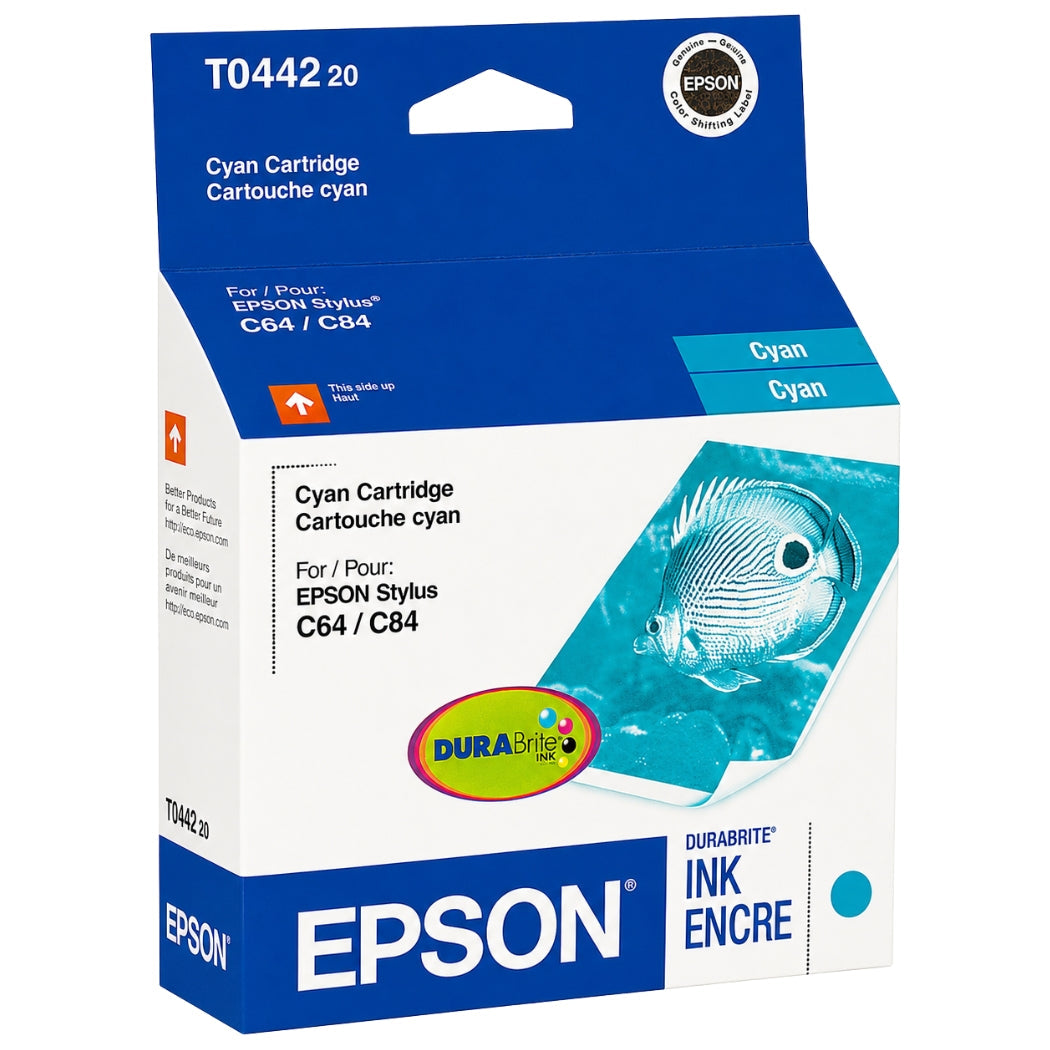 New, Pre-Owned - Epson (T0442) Cyan Ink Cartridge, T044220