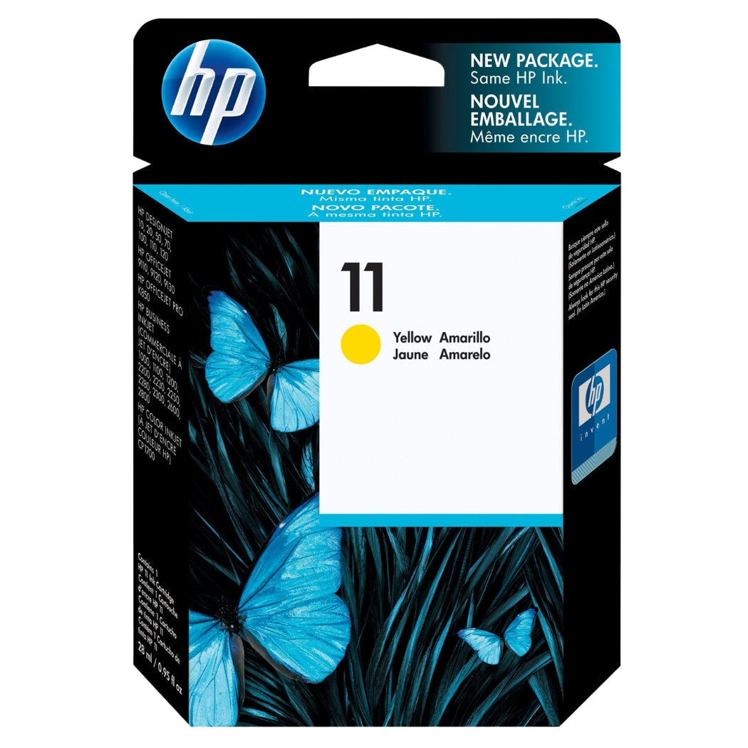 New, Pre-Owned - HP 11 Yellow Ink Cartridge-C4838A