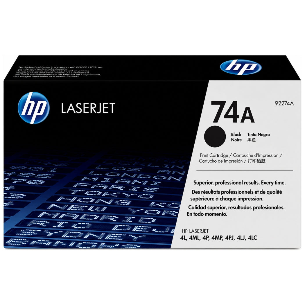 New, Pre-Owned - HP 74A Black Toner Cartridge, 92274A