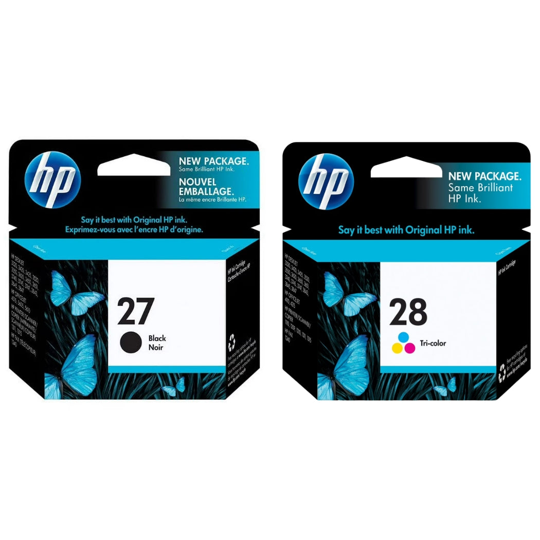 New, Pre-Owned - HP 27 Black & New, Pre-Owned - HP 28 Color Ink Cartridges