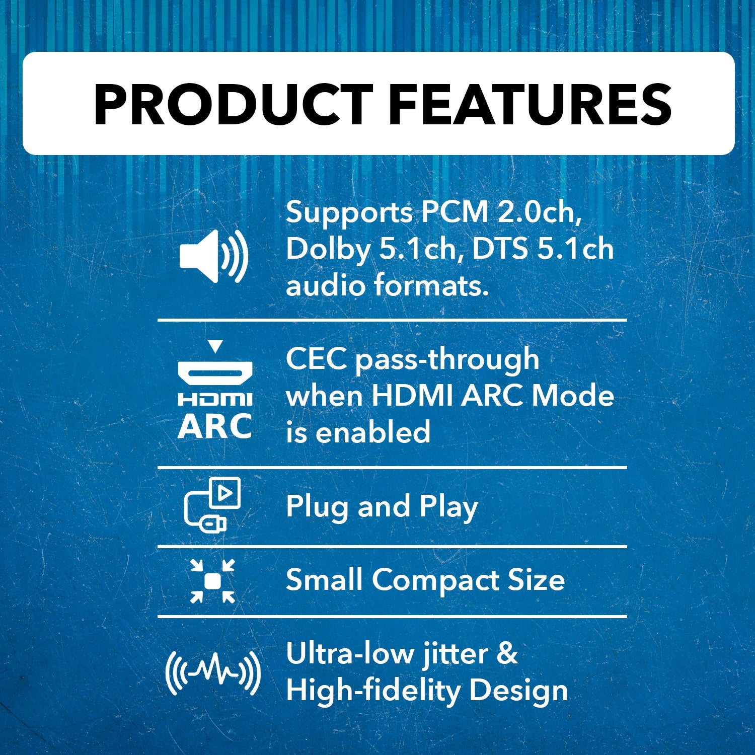 HDMI™ ARC & S/PDIF Audio Extender - 500ft (cat6)-ARC-EX300-K