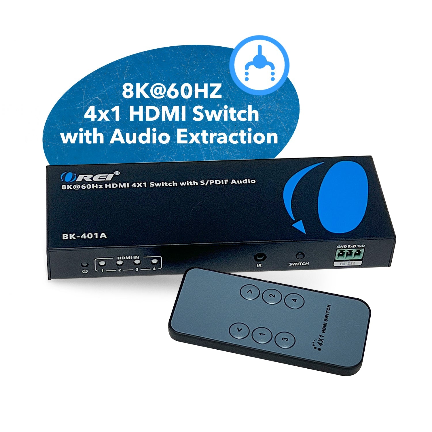 8K 4-port HDMI™ Switch (Audio Extract)-BK-401A