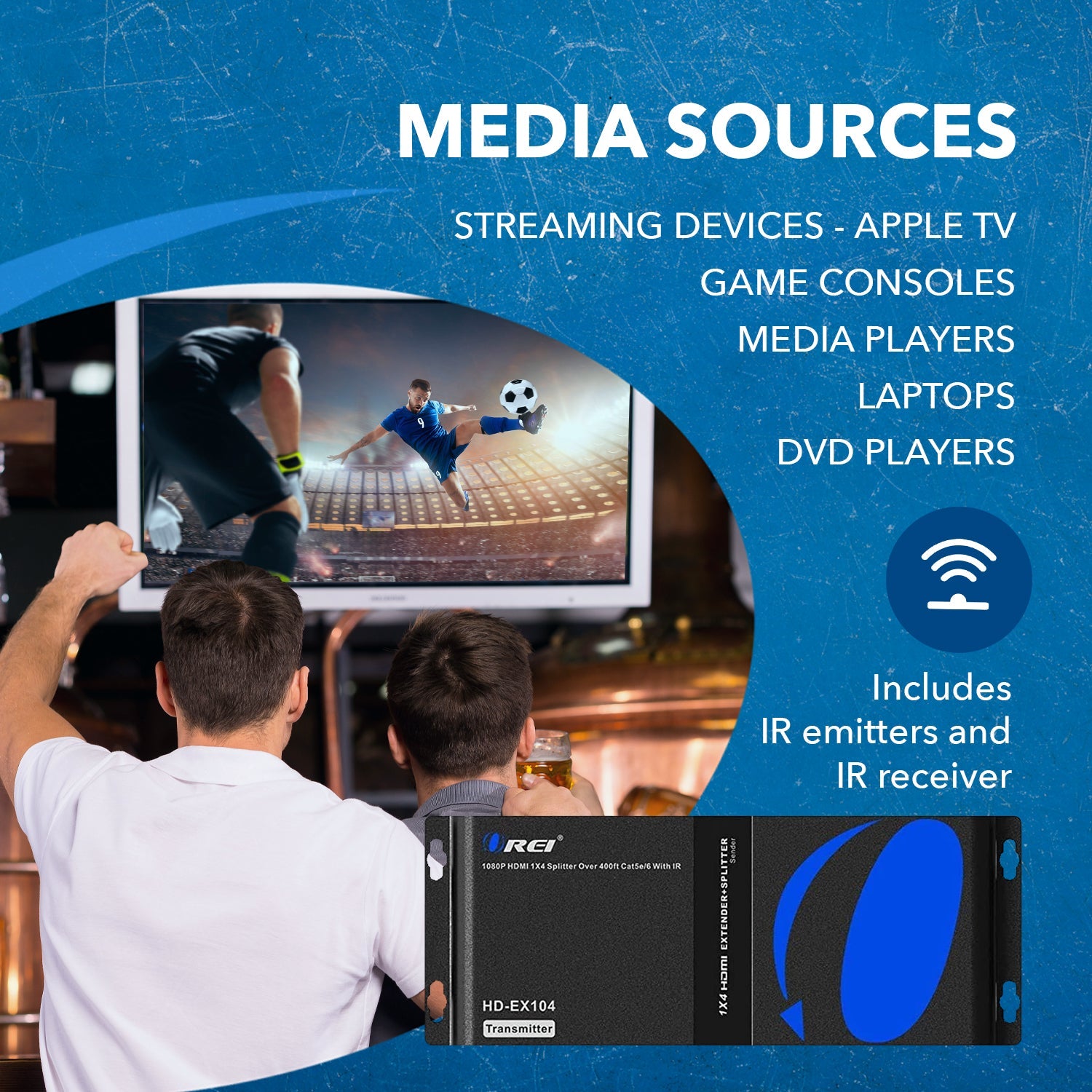 1080p 1x4 HDMI™ Extender Splitter (Over IP) - 400ft (cat6)-HD-EX104