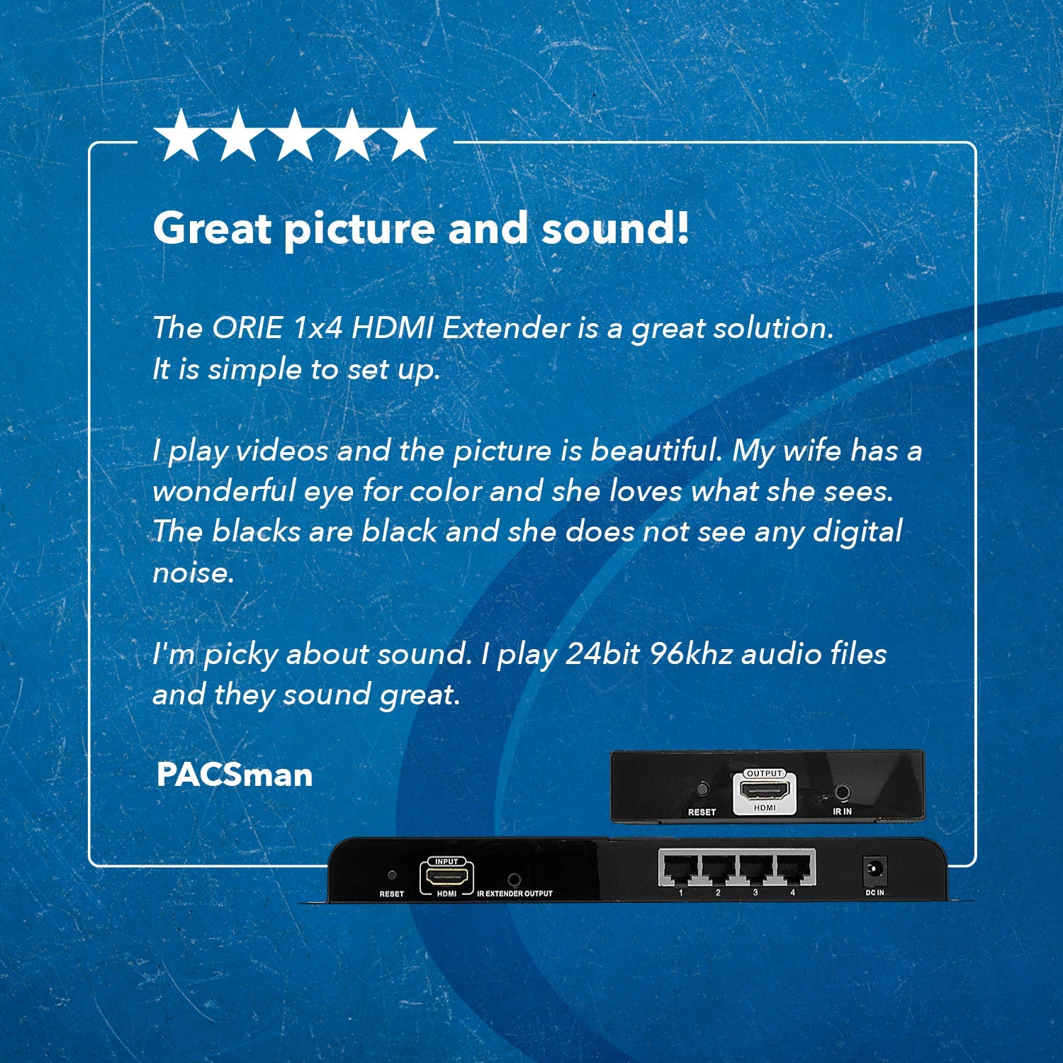 1080p 1x4 HDMI™ Extender Splitter (Over IP) - 400ft (cat6)-HD-EX104