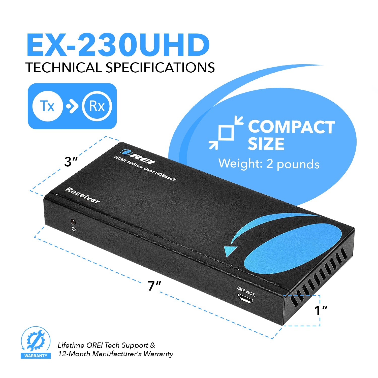 4K HDBaseT HDMI™ Extender (Loop) - 230ft (cat6)-EX-230UHD