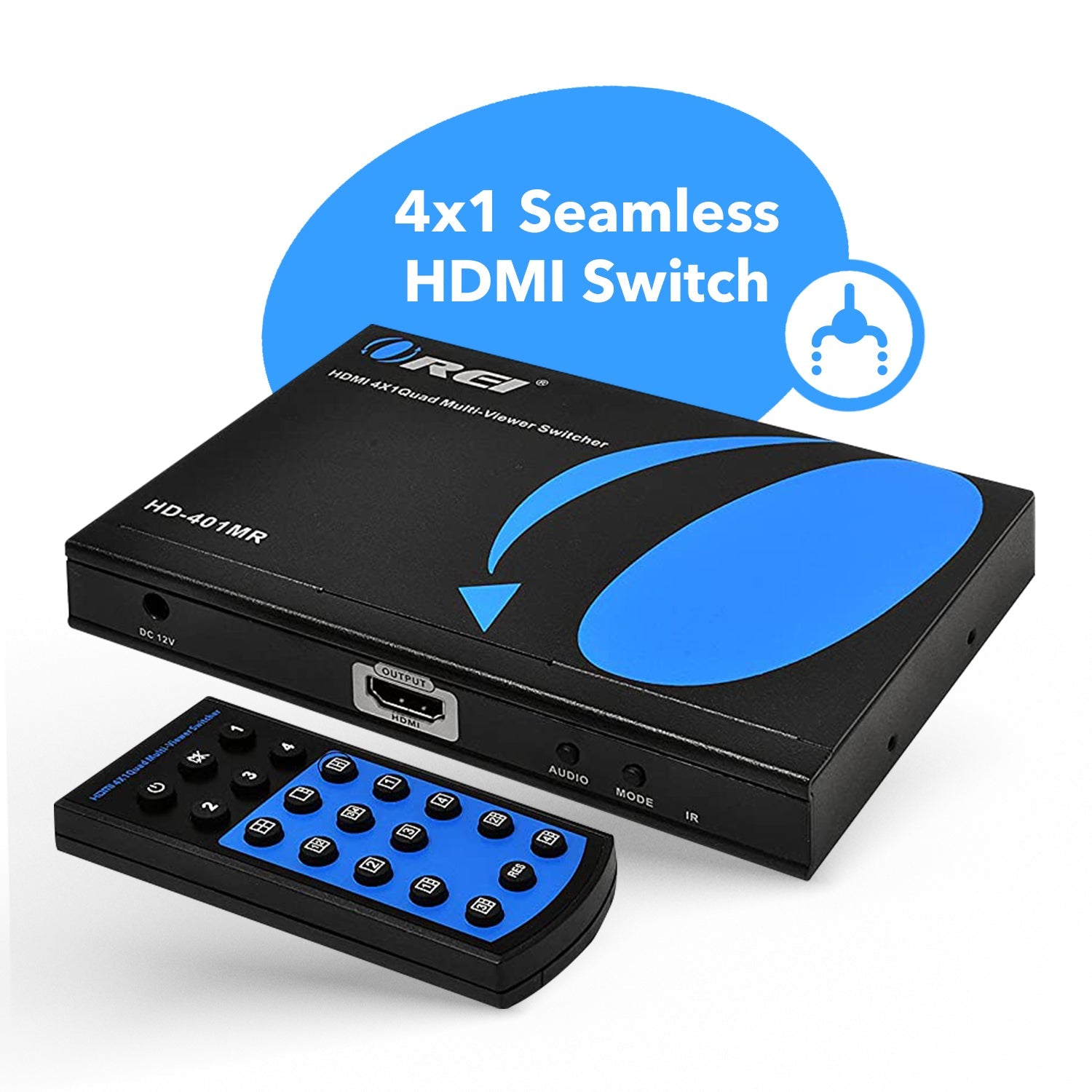 1080p 4-port HDMI™ Seamless Switch w/ Multi Viewer (Audio Extract)-HD-401MR
