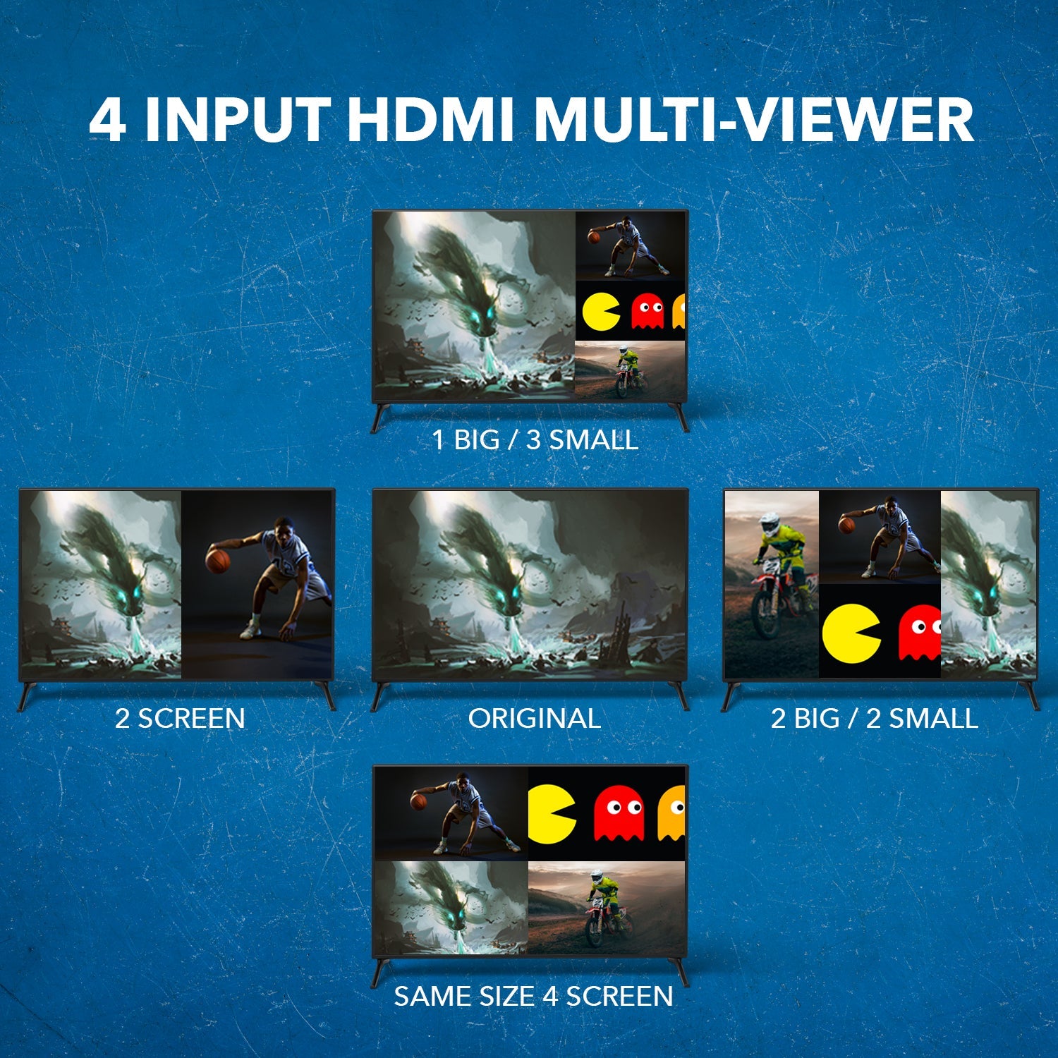 1080p 4-port HDMI™ Seamless Switch w/ Multi Viewer (Audio Extract)-HD-401MR