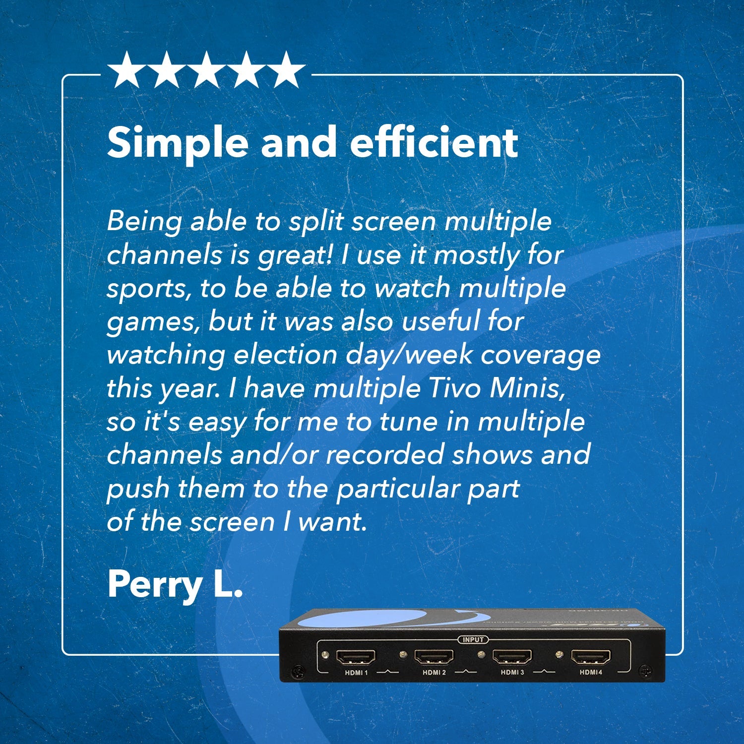 1080p 4-port HDMI™ Seamless Switch w/ Multi Viewer (Audio Extract)-HD-401MR