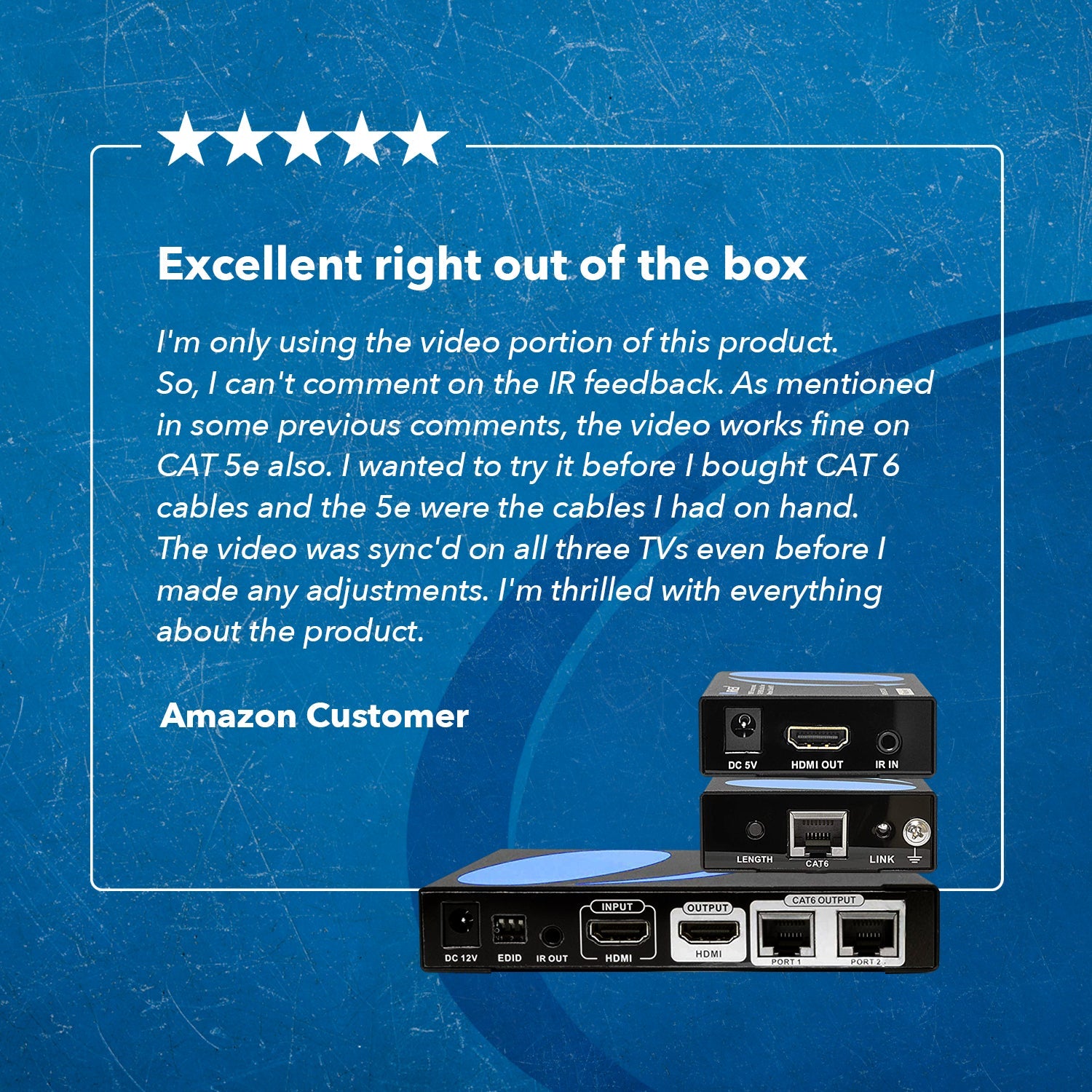 1080p 1x2 HDMI™ Extender Splitter (Loop) - 230ft (cat6)-HD12-EX132-K