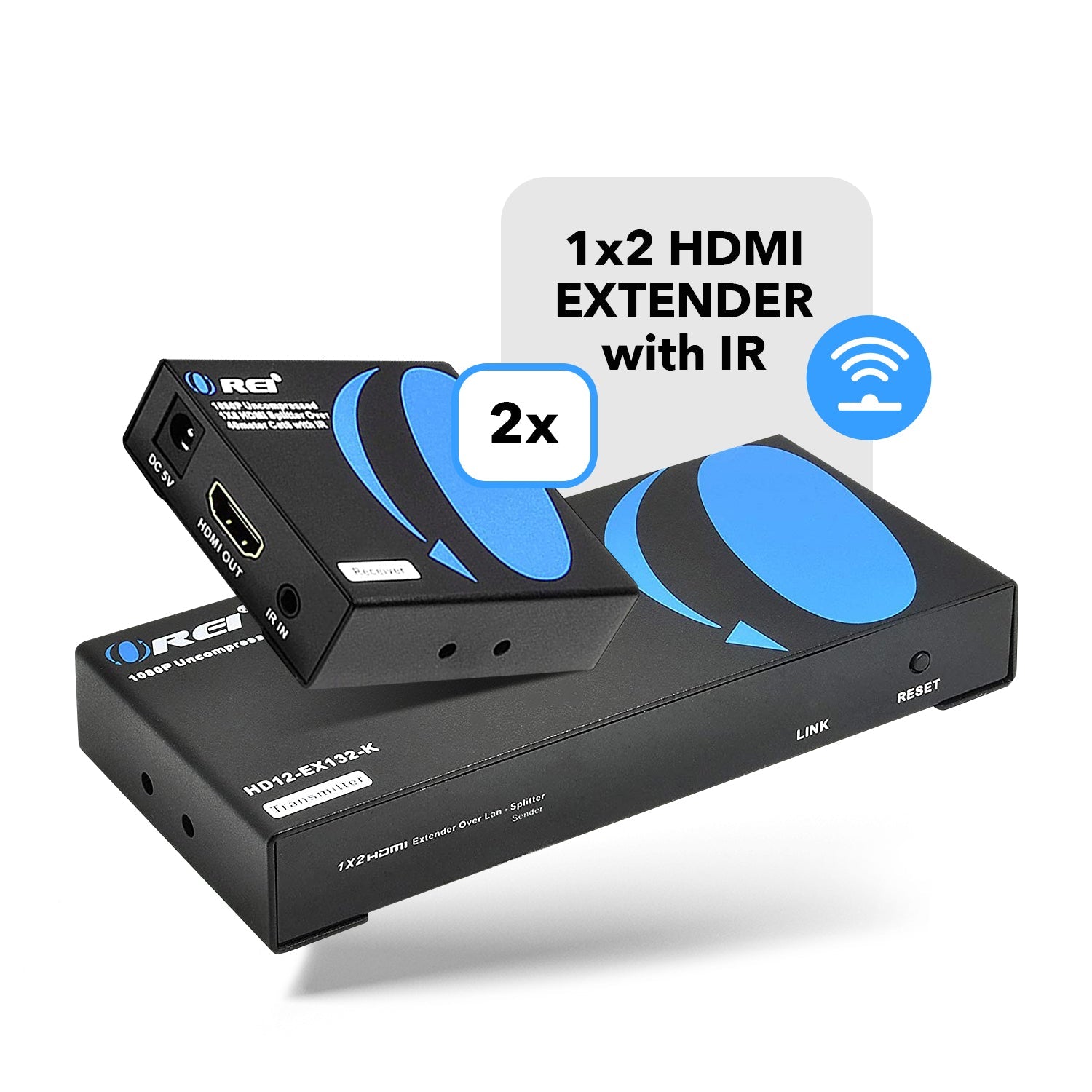 1080p 1x2 HDMI™ Extender Splitter (Loop) - 230ft (cat6)-HD12-EX132-K