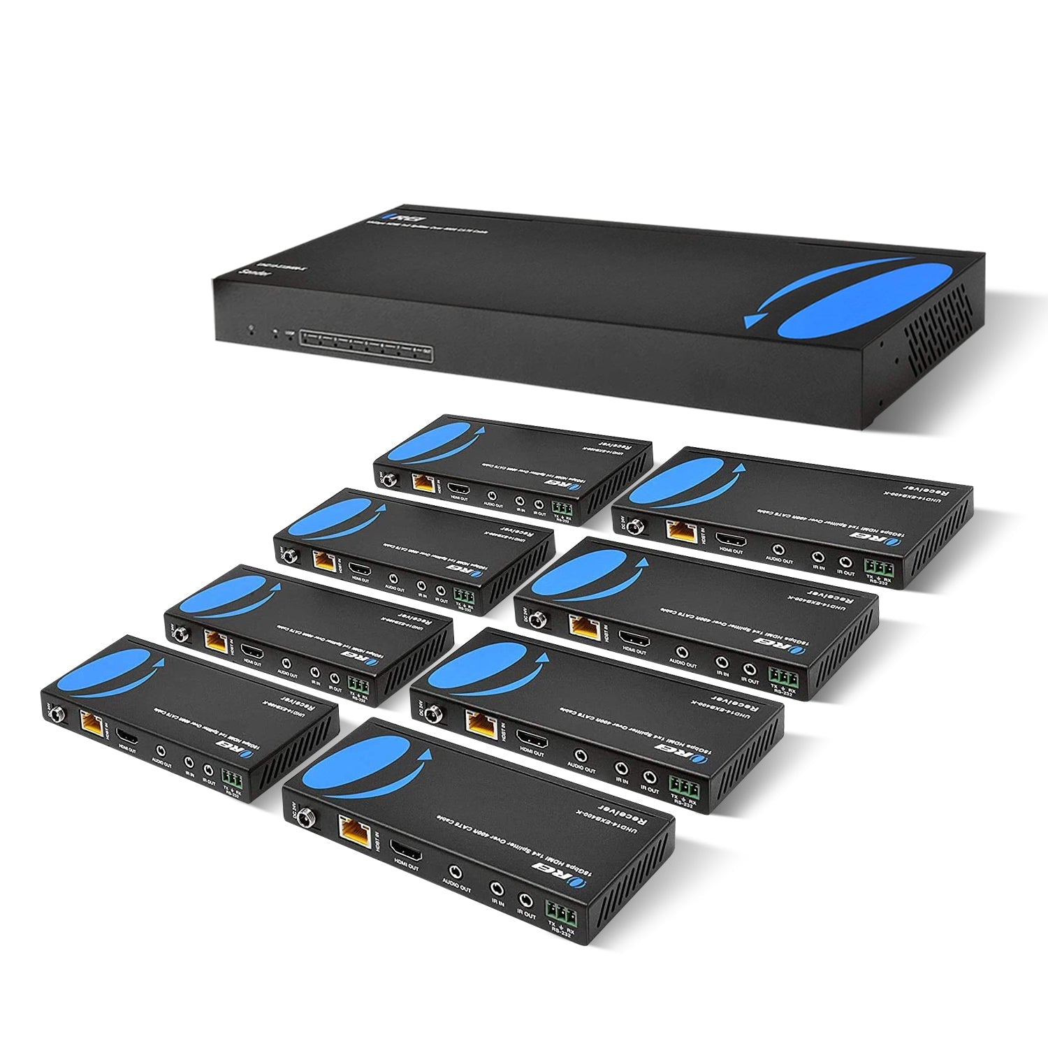4K HDBaseT 1x8 HDMI™ Extender Splitter (Loop) - 400ft (cat6)-UHD18-EXB400-K