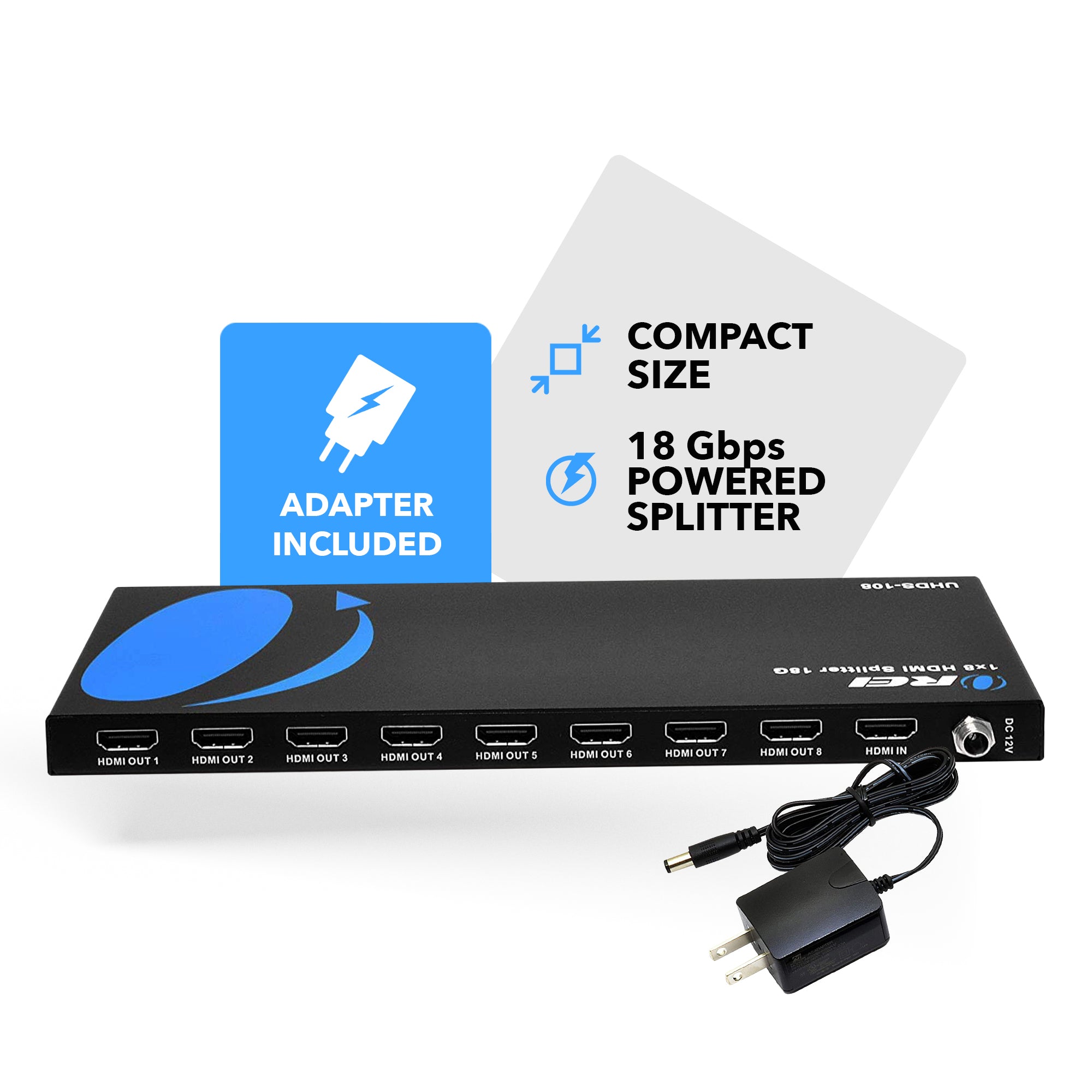 4K@60Hz 1x8 HDMI™ Splitter-UHDS-108