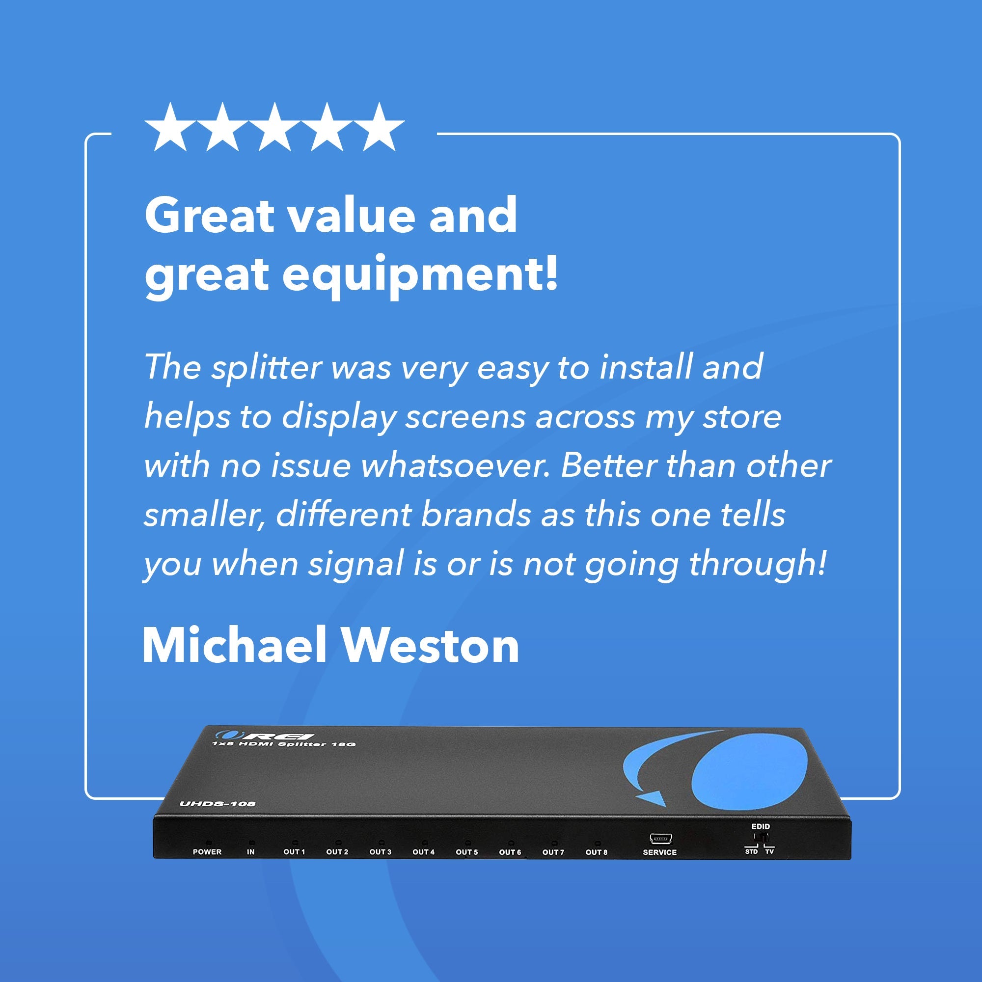 4K@60Hz 1x8 HDMI™ Splitter-UHDS-108