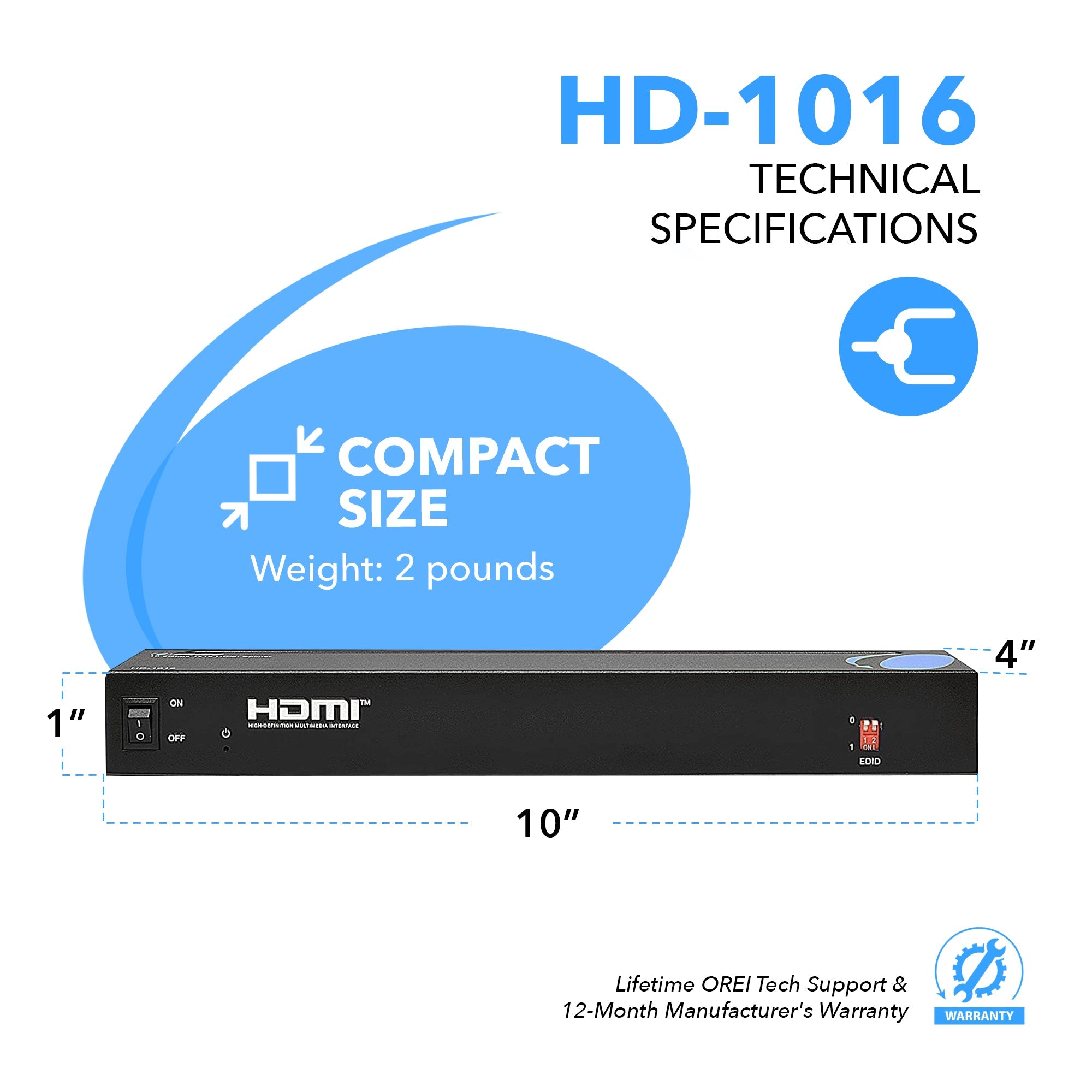1080p 1x16 HDMI™ Splitter-HD-1016