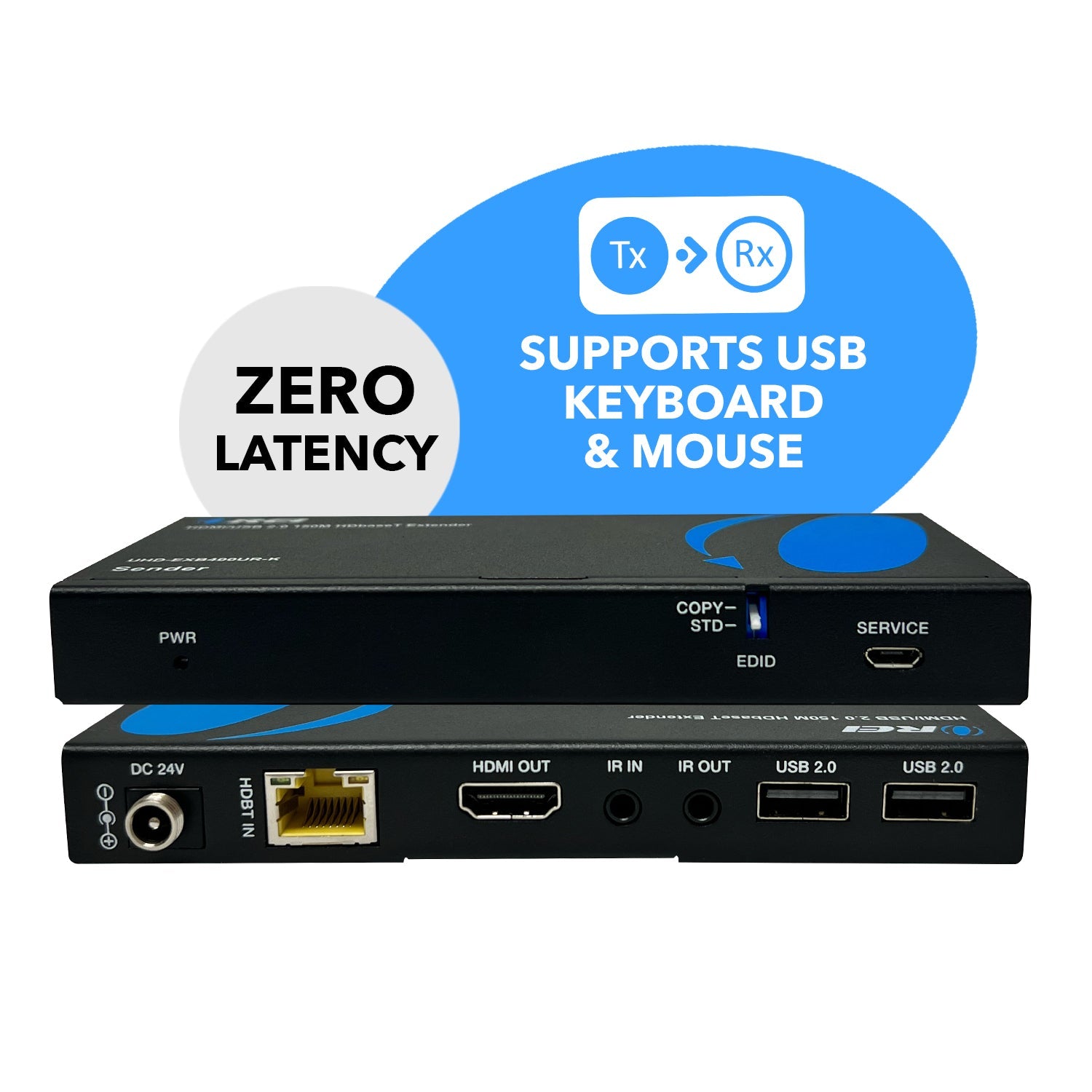 4K HDBaseT HDMI™ Extender (USB2.0, Bi-IR) - 400ft (cat6)-UHD-EXB400UR-K