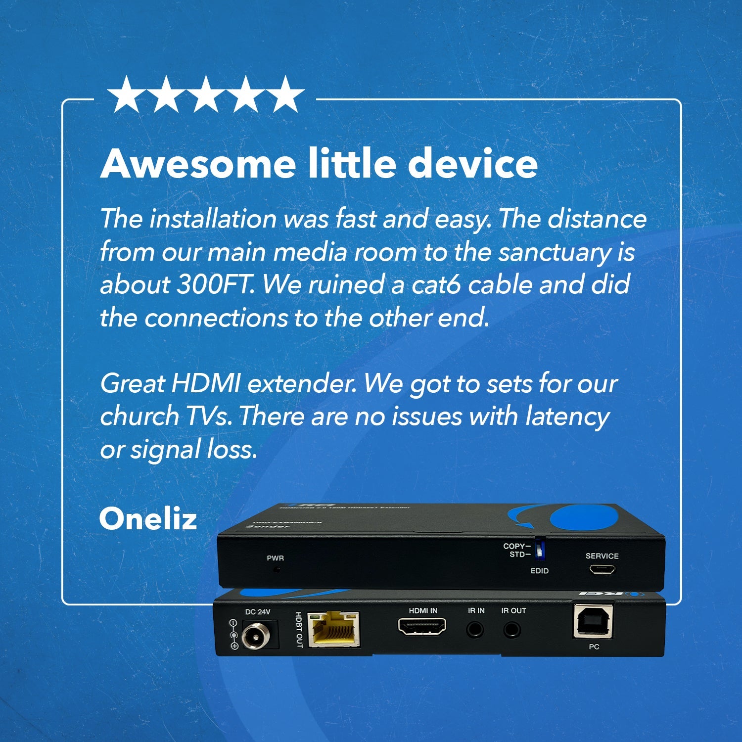 4K HDBaseT HDMI™ Extender (USB2.0, Bi-IR) - 400ft (cat6)-UHD-EXB400UR-K