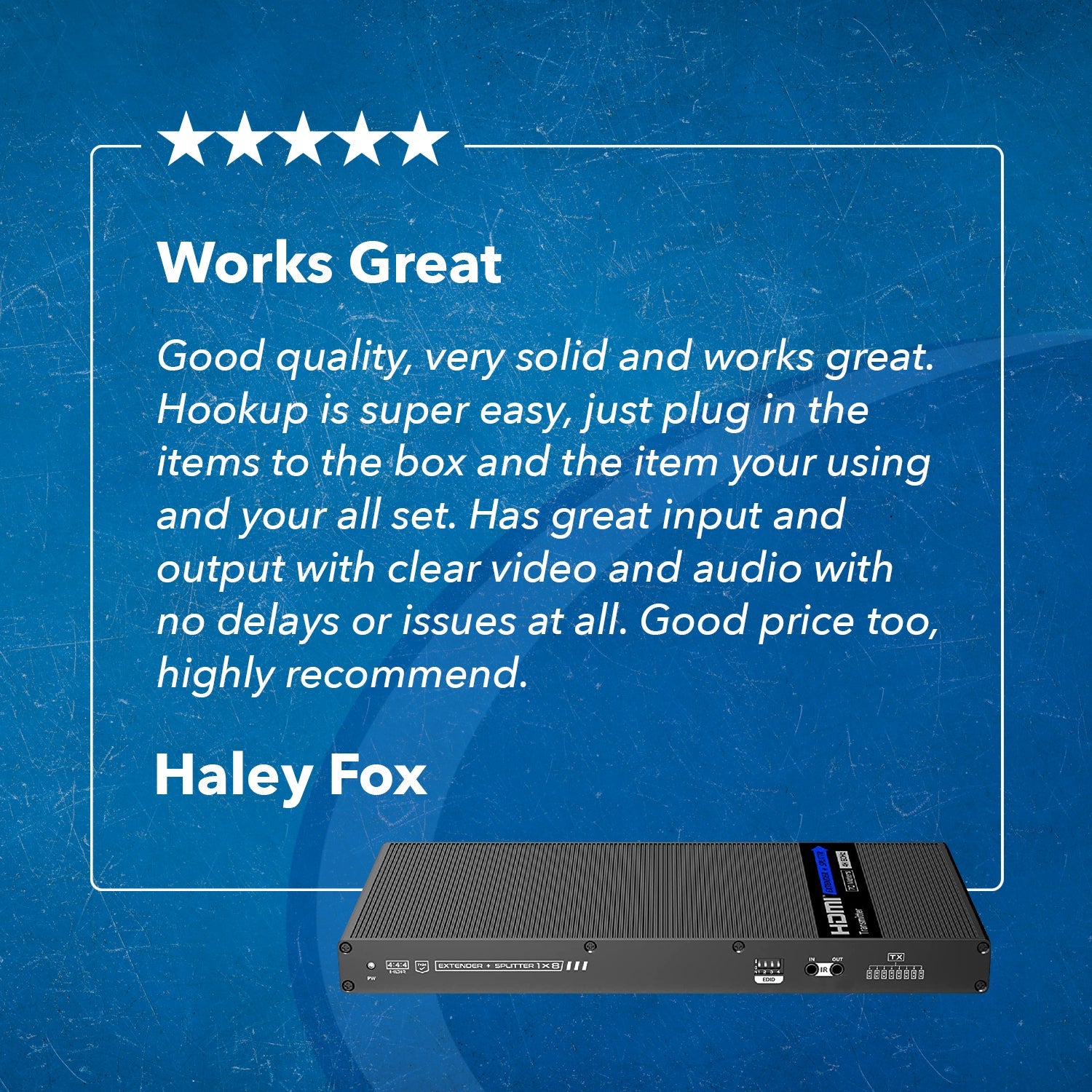 4K@60hz 1x8 HDMI™ Extender Splitter (Loop) - 230ft (cat6)-UHD18-IPC230-K