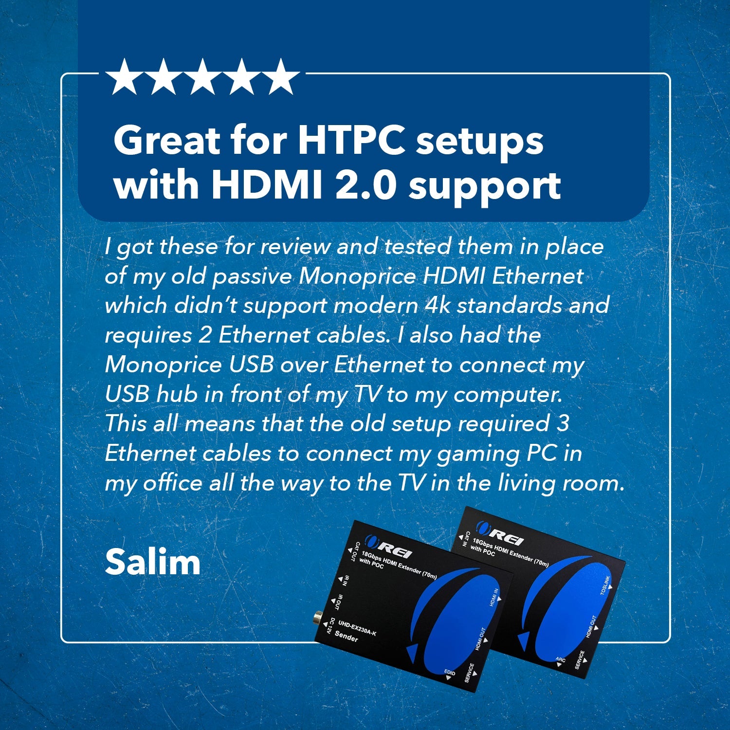 4K@60hz HDMI™ Extender (Loop, Bi-IR, SPDIF) - 230ft (cat6)-UHD-EX230A-K