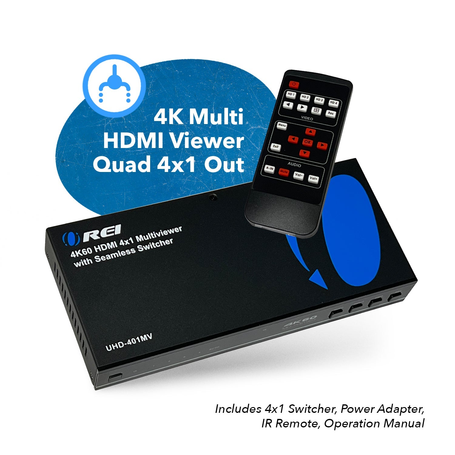 4K@60hz 4-port HDMI™ Seamless Switch w/ Multi Viewer (Audio Extract)-UHD-401MV