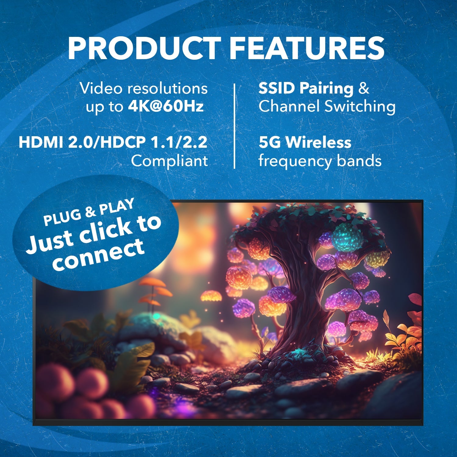 4K@60hz Wireless HDMI™ Extender (Loop, IR) - 165ft (WUHD-165-K)