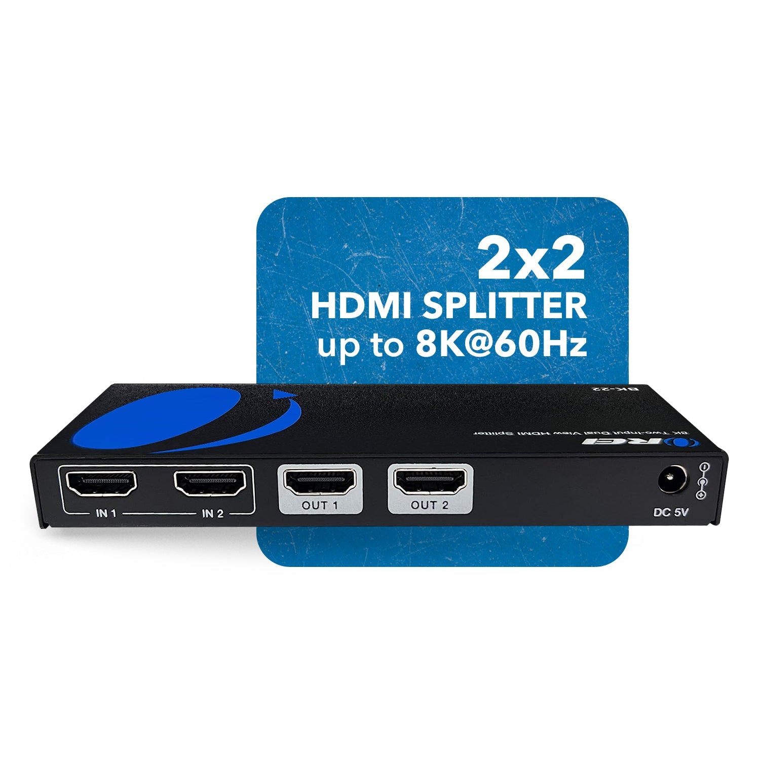 8K Dual Input 2-port HDMI™ Splitter-BK-22