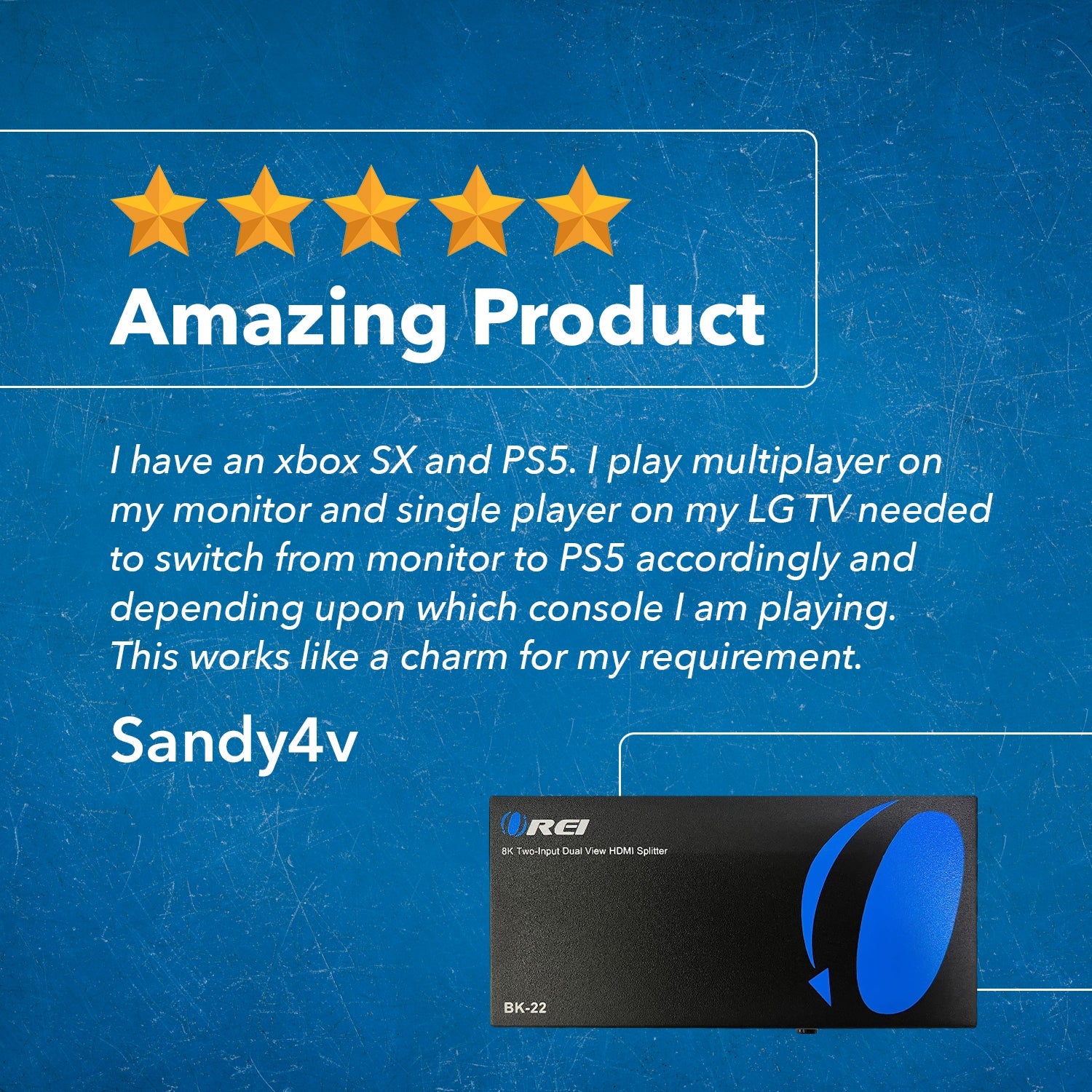 8K Dual Input 2-port HDMI™ Splitter-BK-22