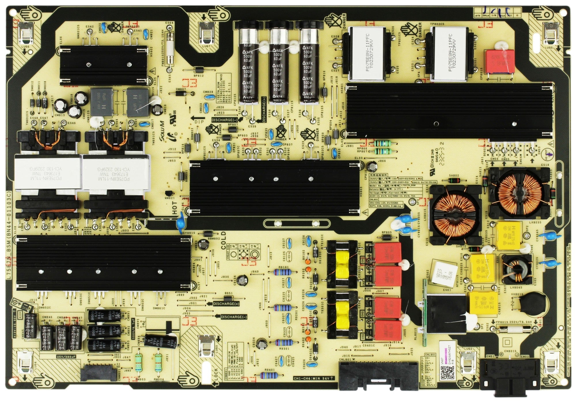 BN44-01103C Samsung Power Supply, BN4401103C, L75E7N_BSM, QN75Q60CAFXZA, QN75Q60CDFXZA, QN75Q60CBFXZA, QN75Q60DAFXZA, QN75Q60DDFXZA, QN75Q60BDFXZA